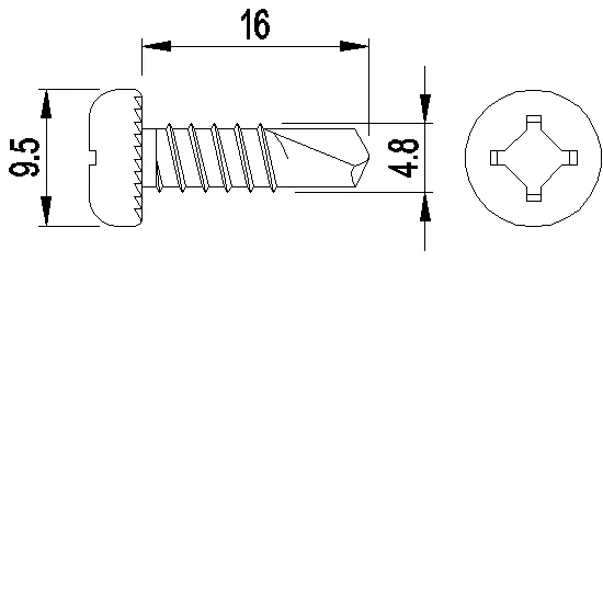 Зображення 100 Саморізів 4.8x16 [037.7465]