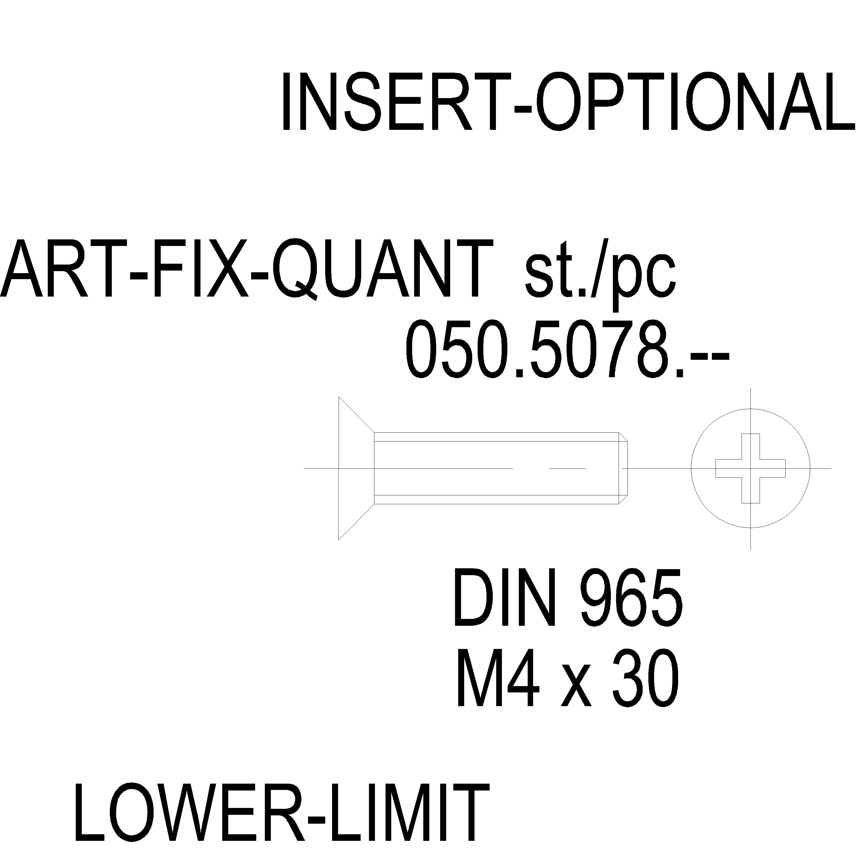 Зображення Гвинт DIN 965 нержавійка M4x30 [050.5078]