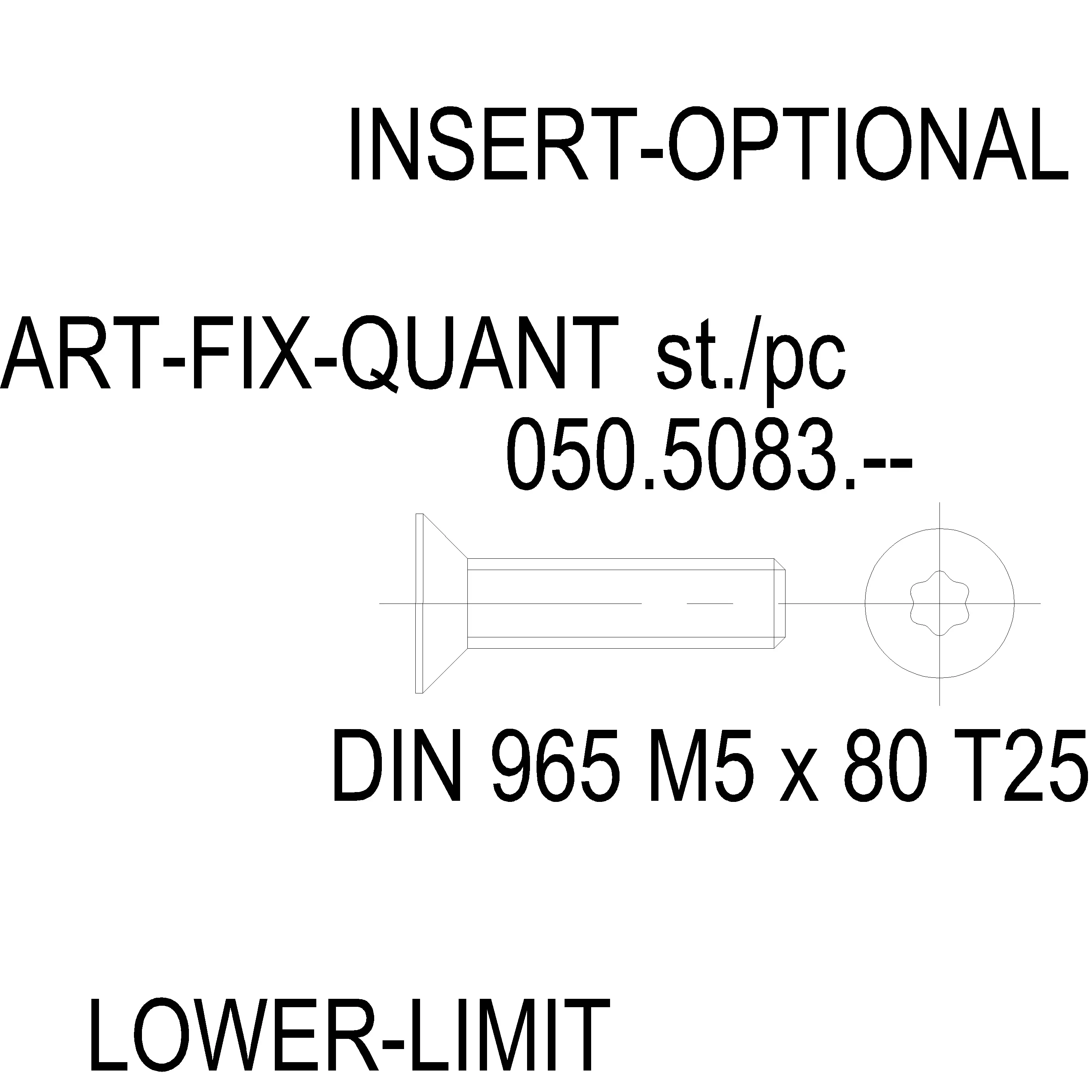 Зображення Гвинт DIN 965 M5 x 80 T25 [050.5083]