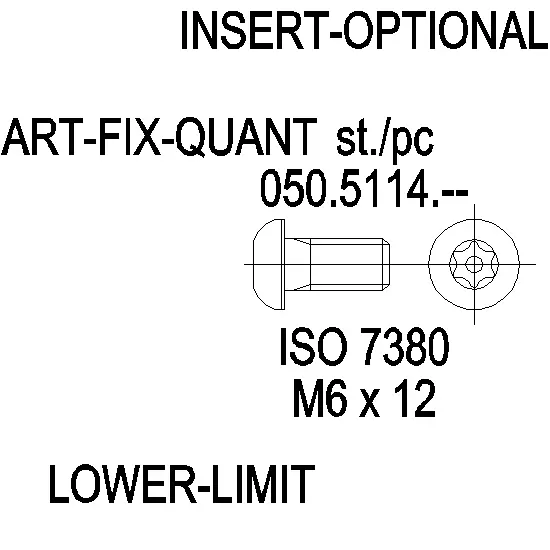 Зображення SAFETY SCREW WITH TORX + PIN ISO7380 M6x12 [050.5114]