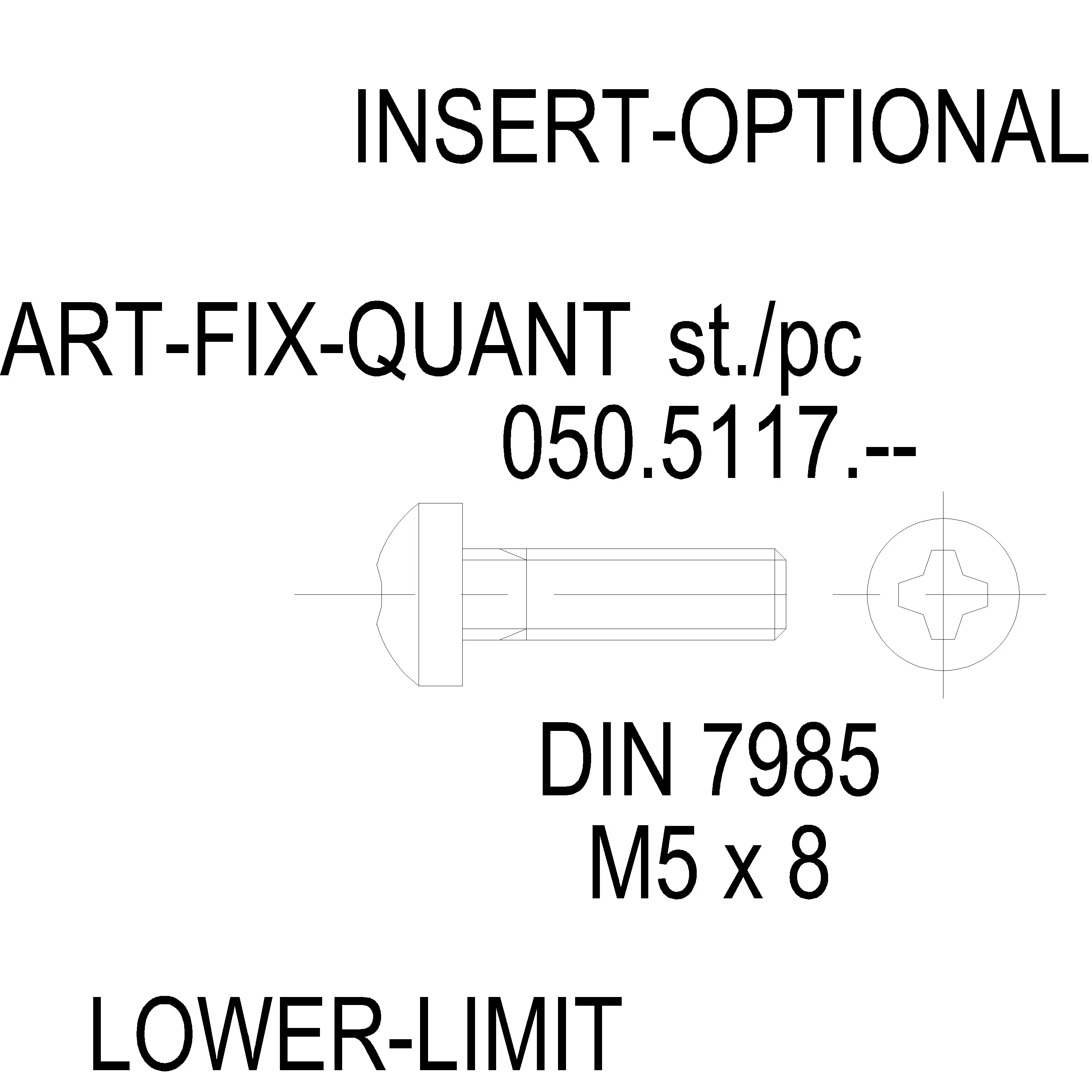 Зображення Гвинт DIN 7985 M5X8 [050.5117]