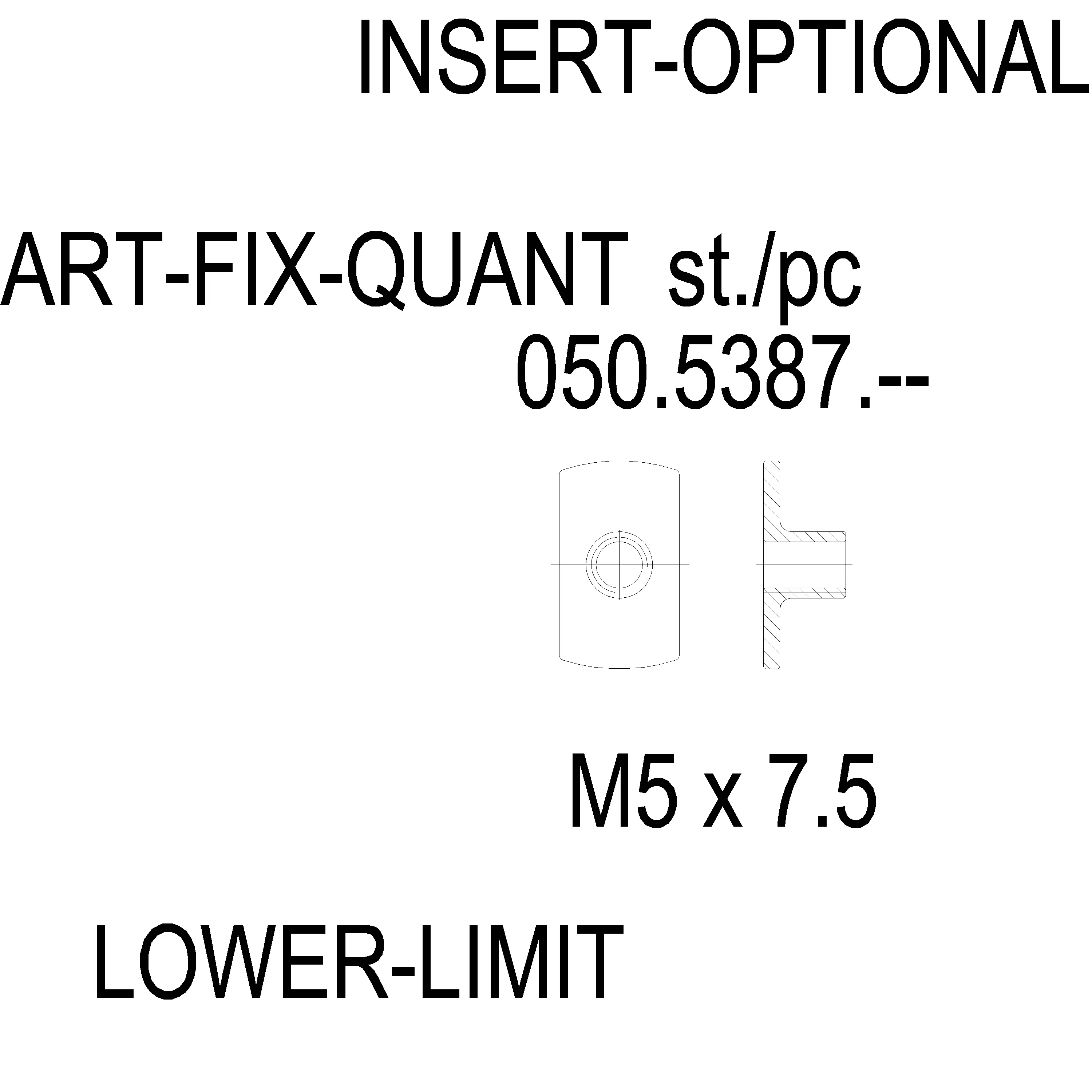 Зображення SQUARE NUT M5 [050.5387]