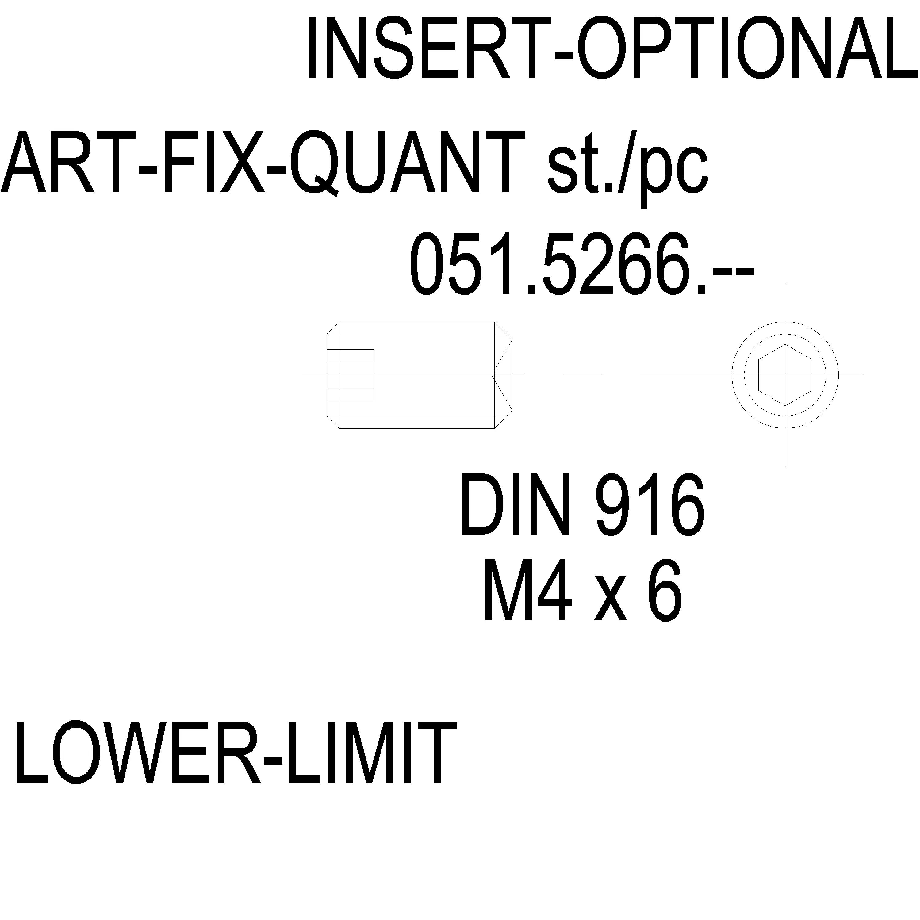 Зображення HEXAGON SOCKET DIN 916 M4X6 [051.5266]