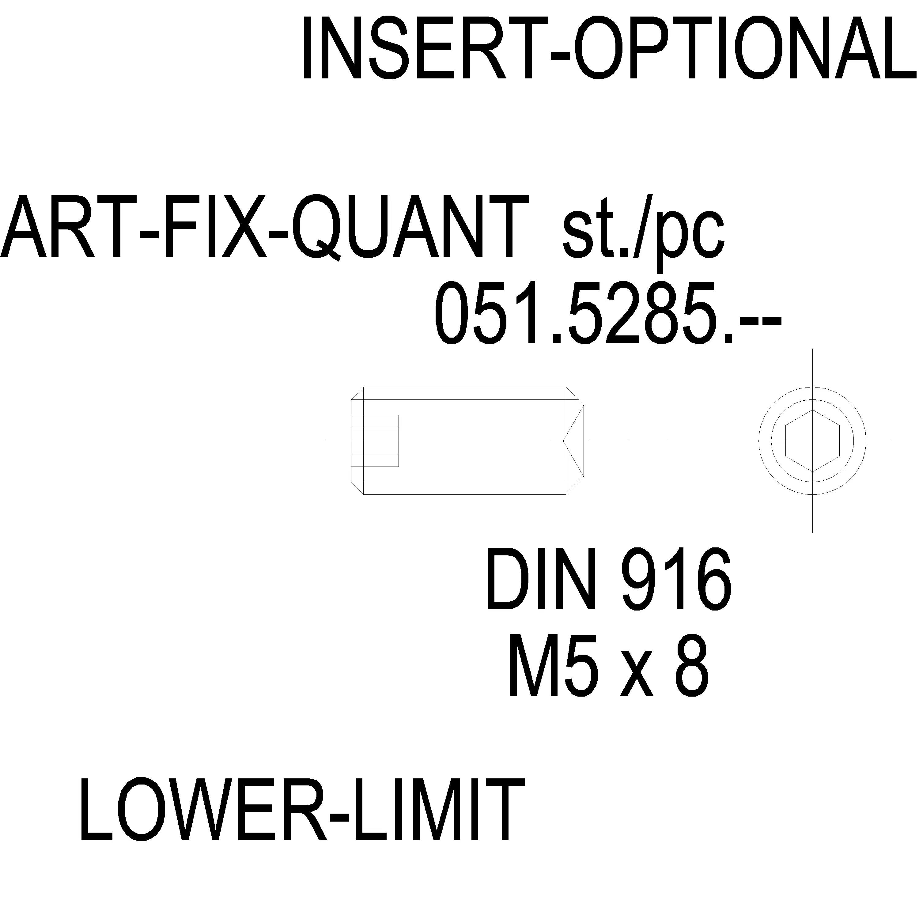 Зображення HEXAGON SOCKET DIN 916 M5x8 [051.5285]