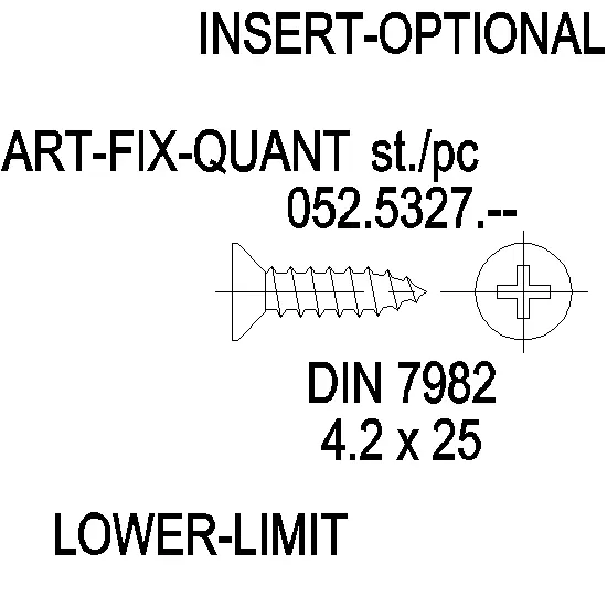 Зображення Гвинт DIN 7982 нержавійка 4.2x25 [052.5327]