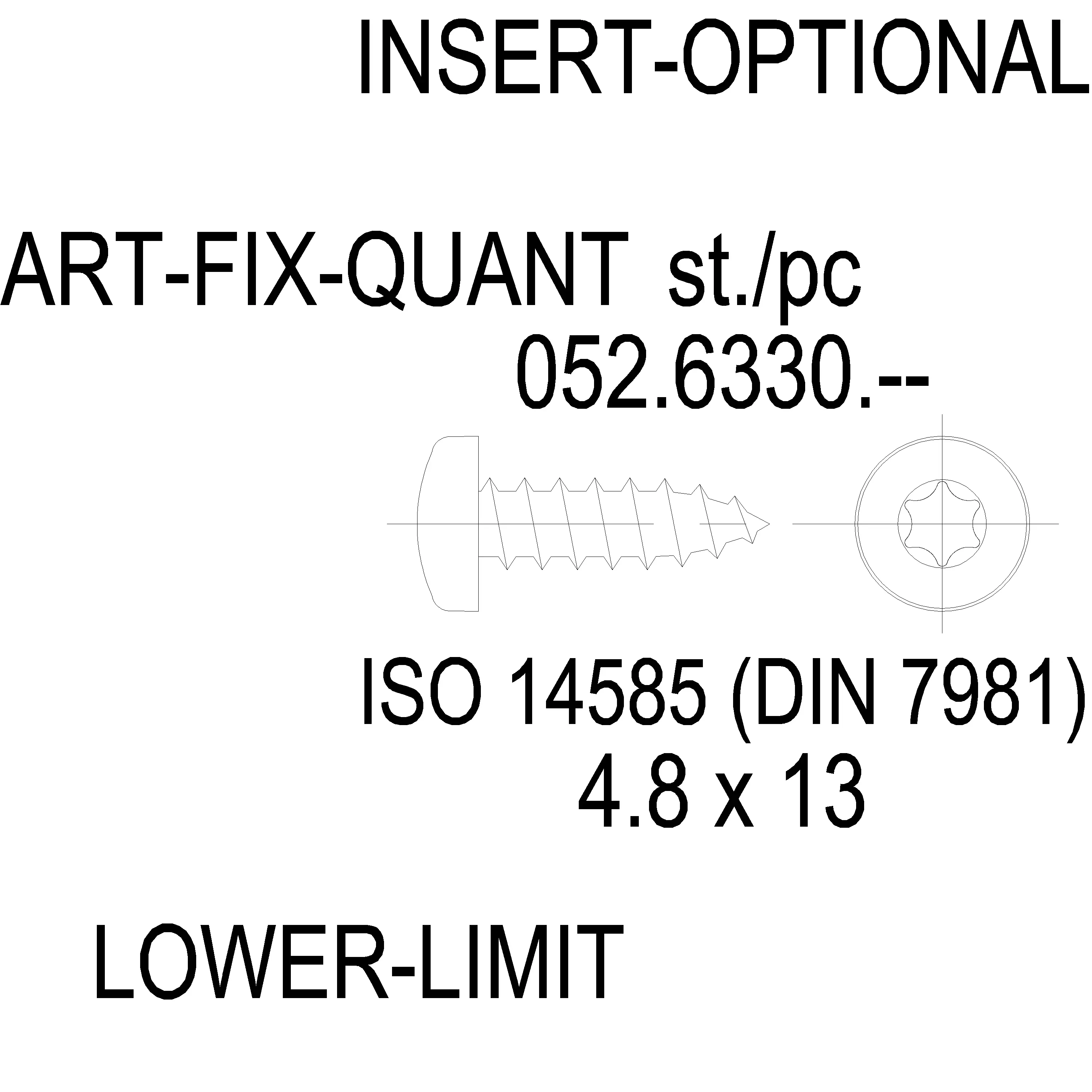 Зображення ST-Гвинт 4.8x13 [052.6330]