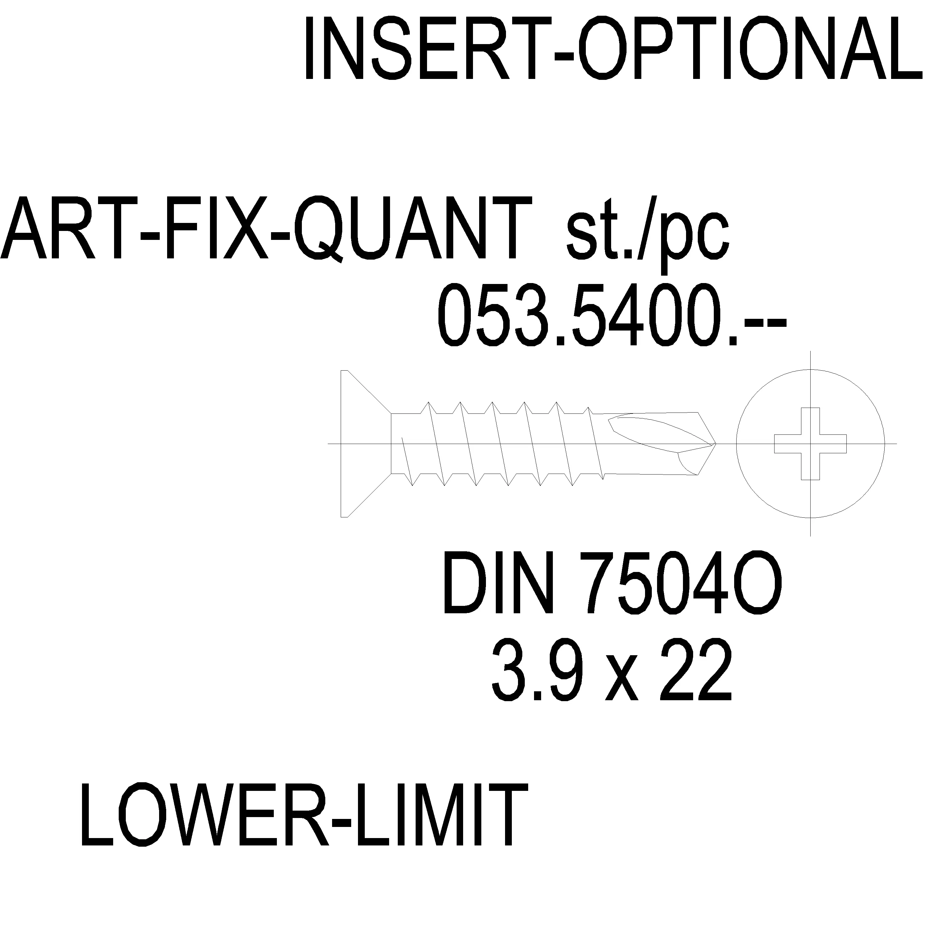 Зображення Саморіз DIN 7504O нержавійка 3.9x22 [053.5400]