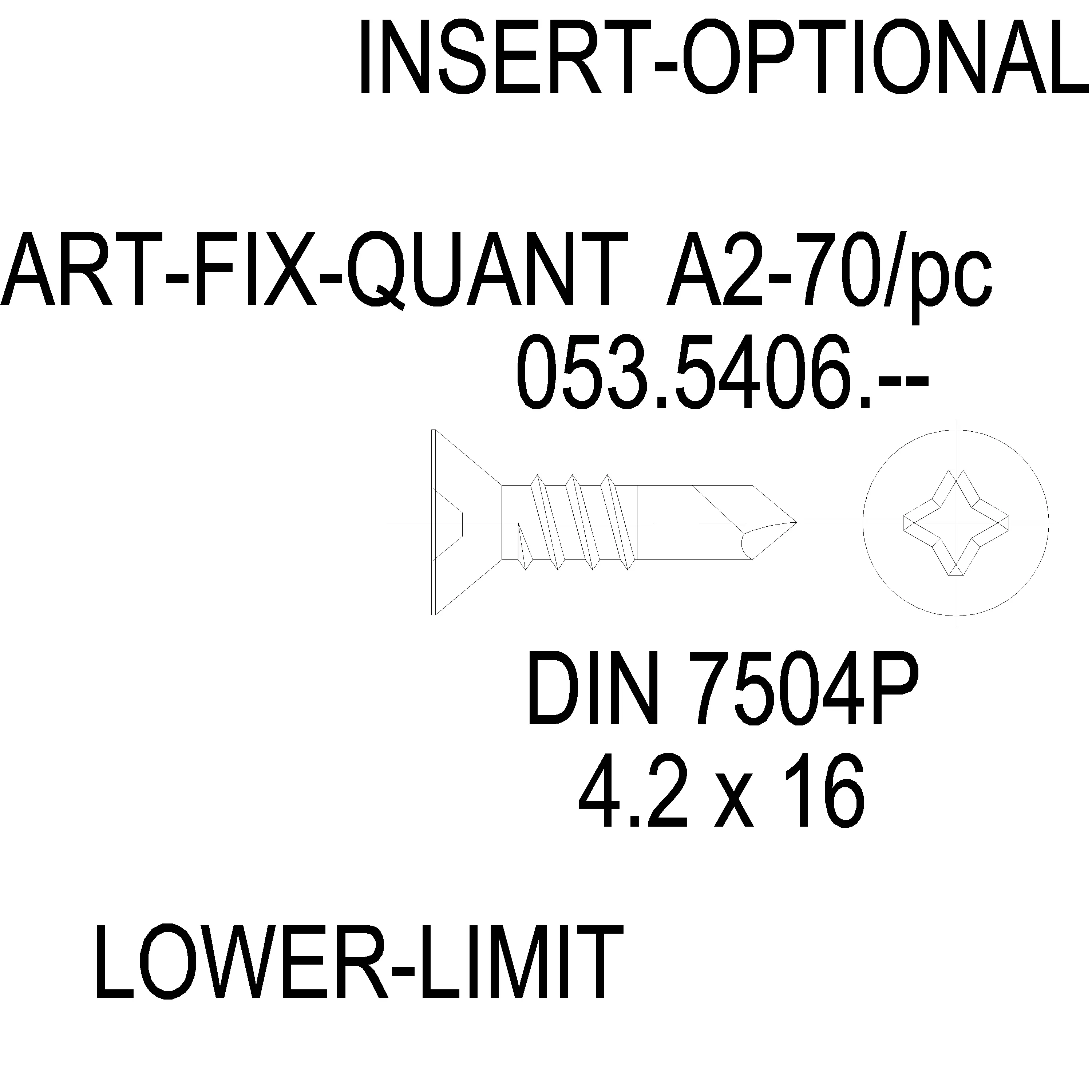 Зображення Саморіз DIN7504P нержавійка 4.2x16 [053.5406]