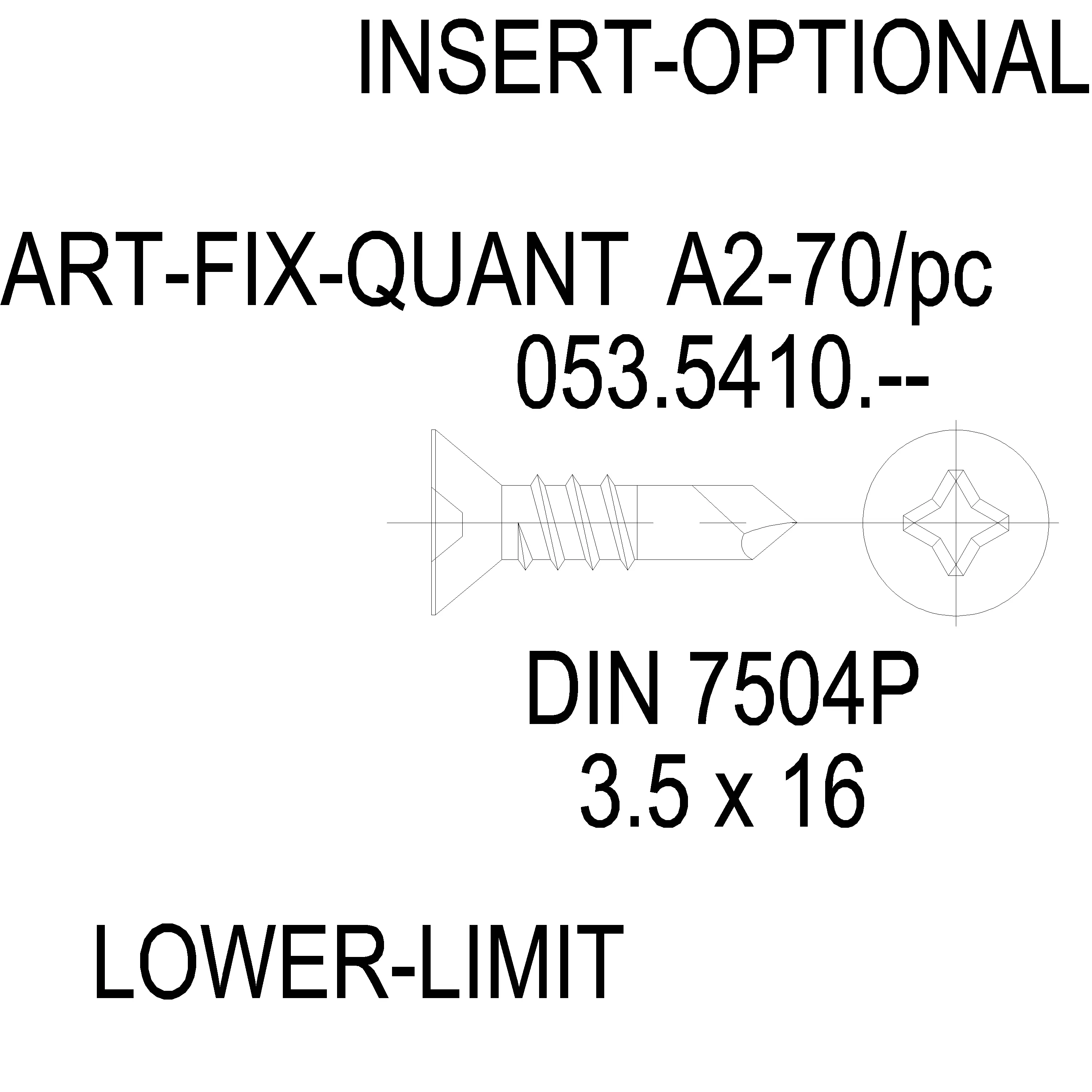 Зображення Саморіз DIN7504P нержавійка 3.5x16 [053.5410]