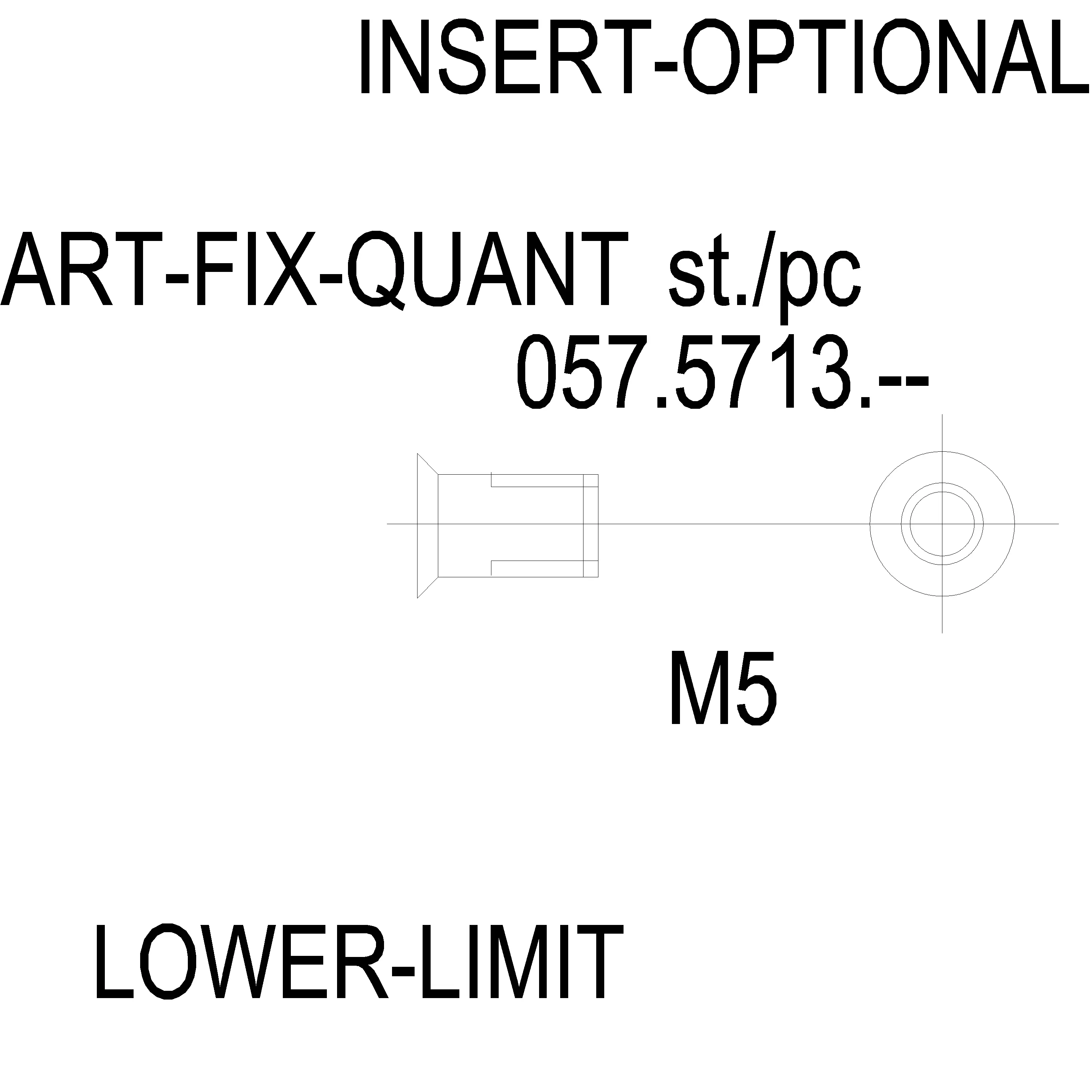 Зображення Гайка-заклепка з потайною головкою нержавійка M5x13.5 [057.5713]