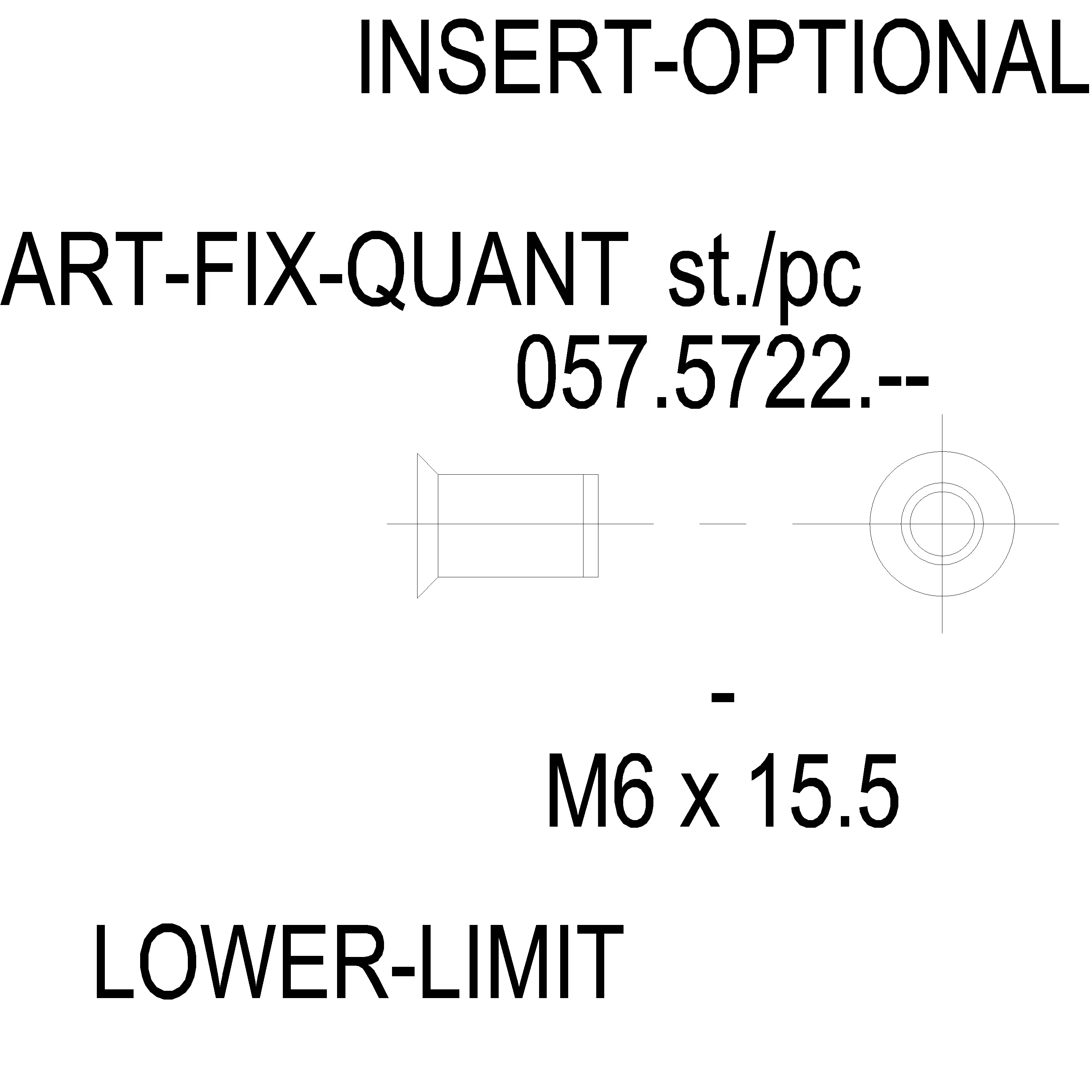 Зображення Гайка-заклепка з потайною головкою нержавійка M6 [057.5722]