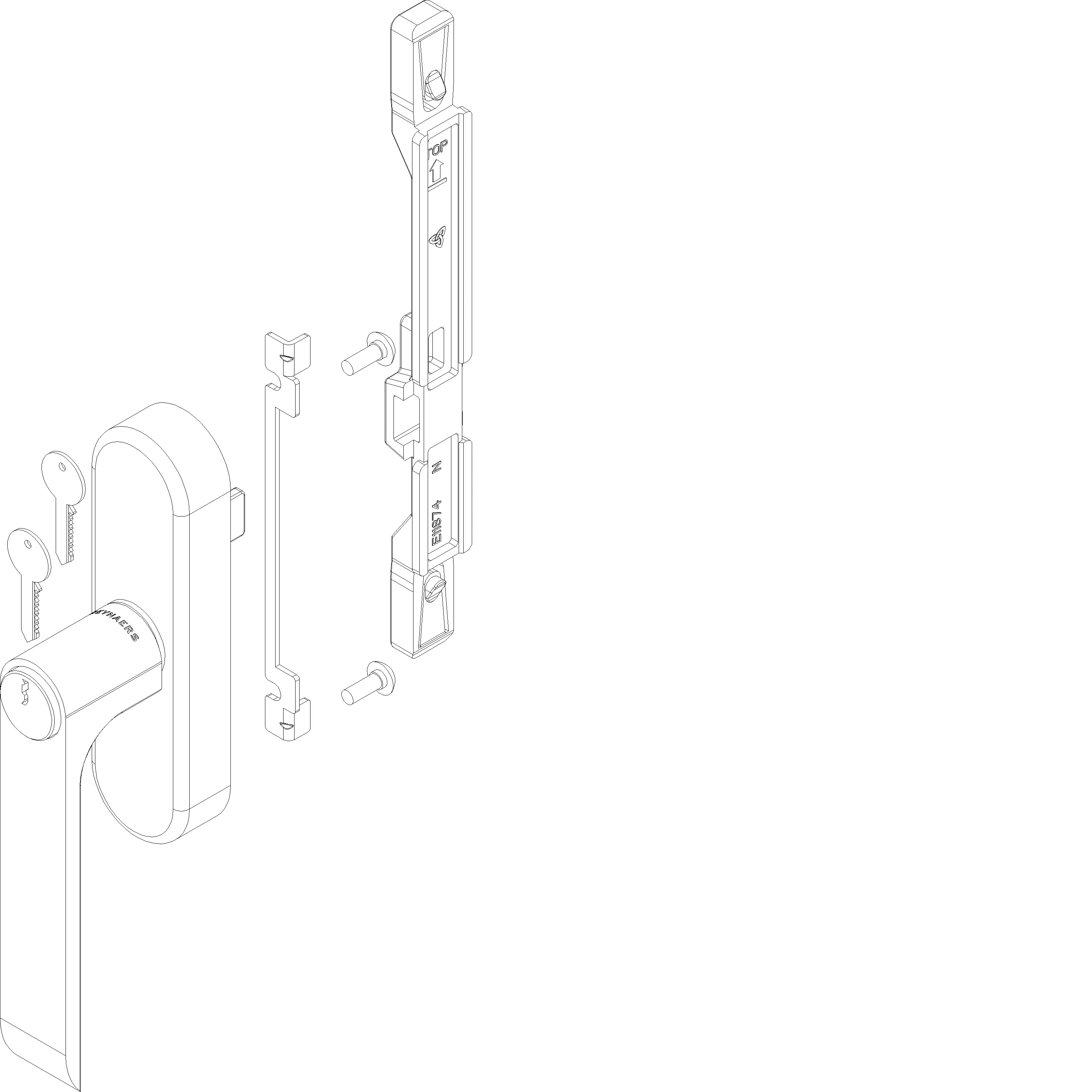 Зображення ERRETI HANDLE WITH LOCK TITU DIN R [060.5022]