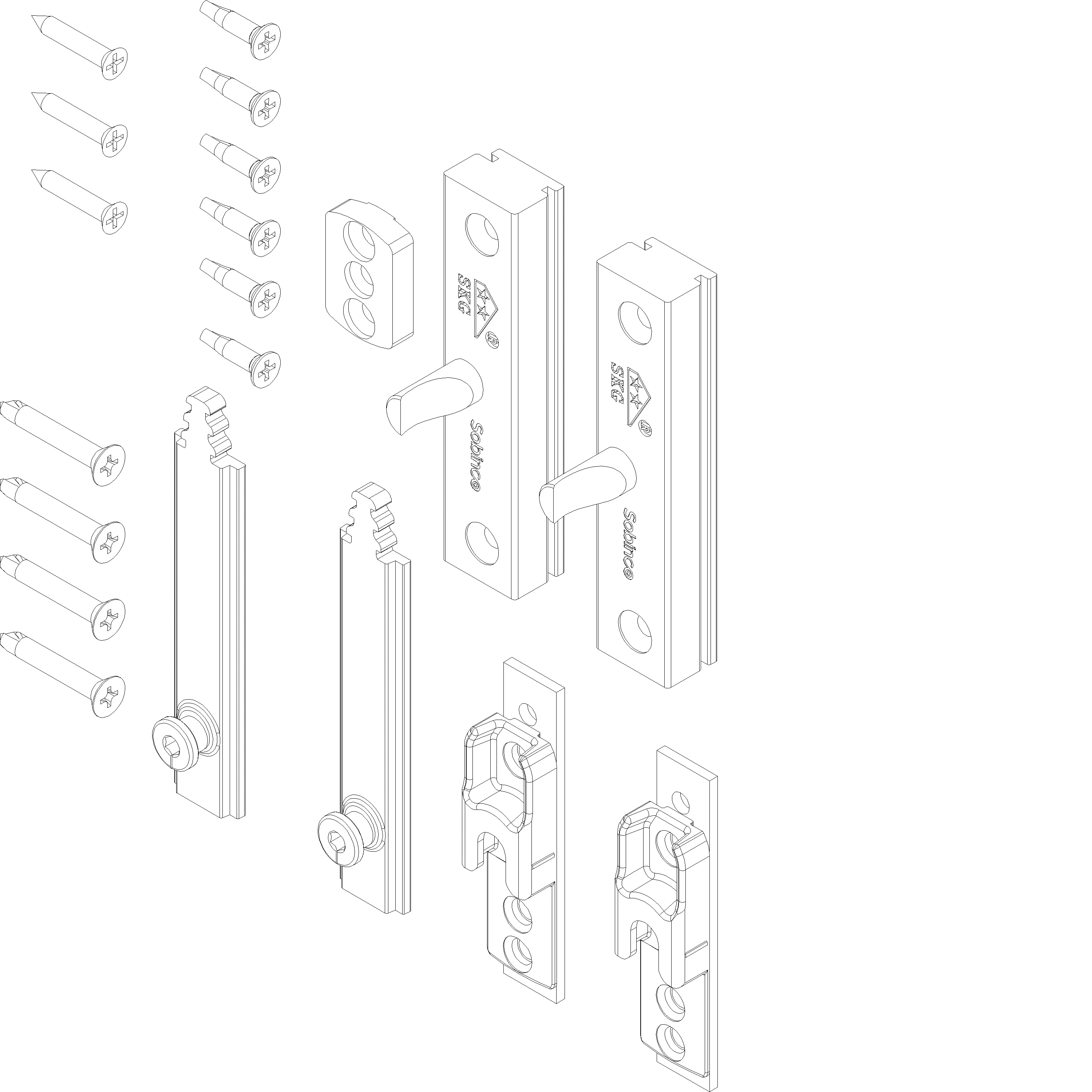 Зображення HORIZONTAL LOCKING SETS SAFE FH: 400-1200 мм [060.6774]