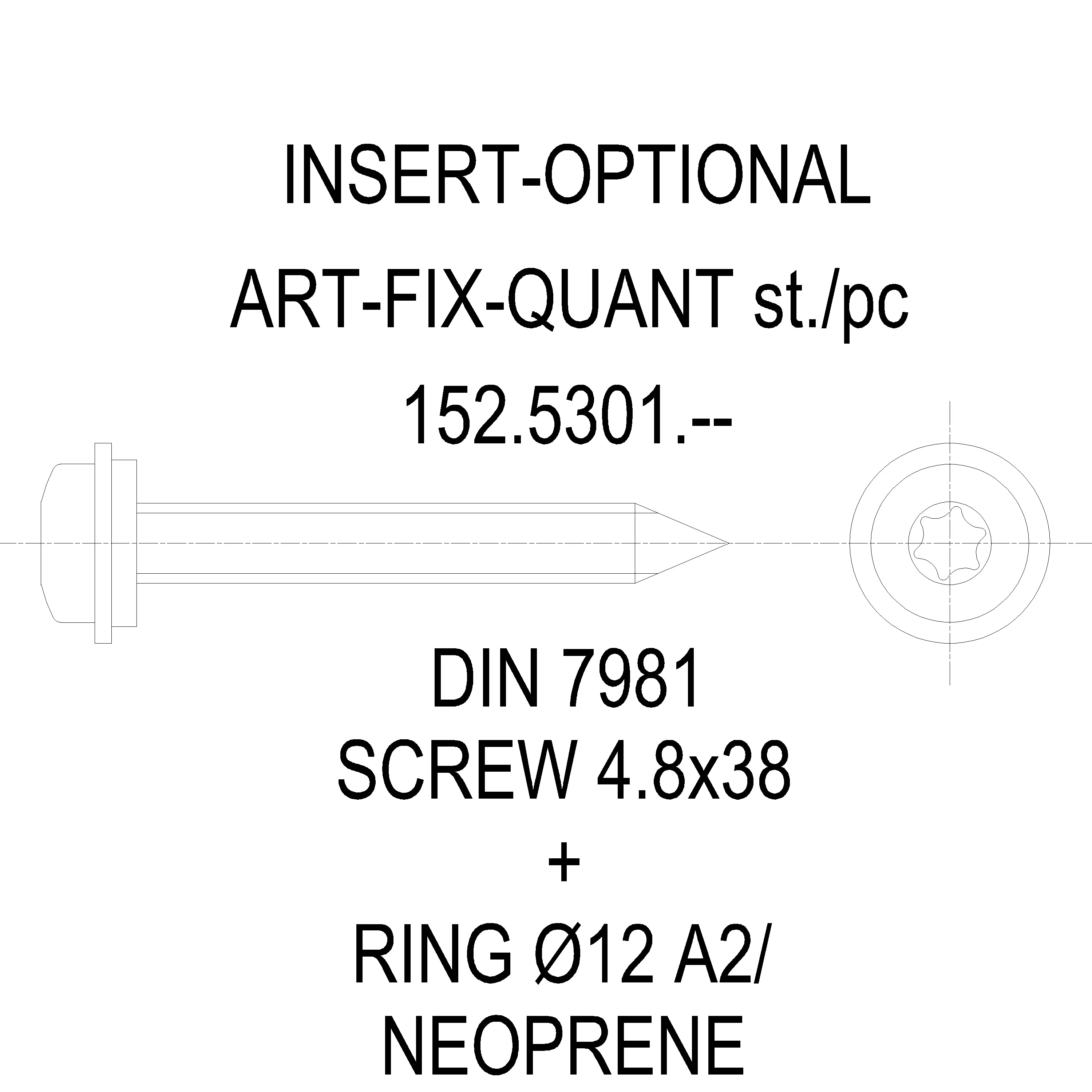 Зображення TORX Гвинт [152.5301]