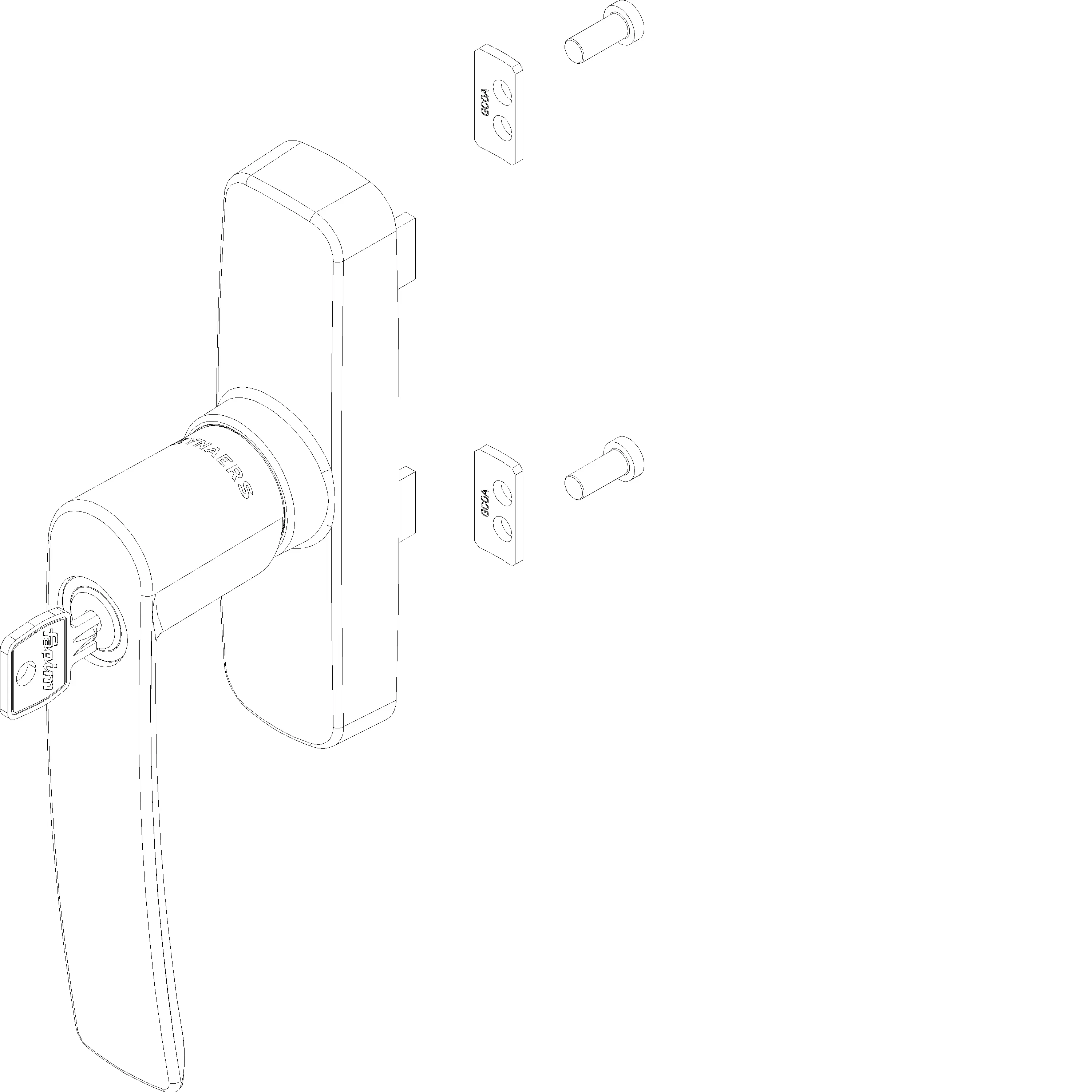 Зображення HANDLE SH-BH WITH LOCK OLIMPO GEA [160.8584.PA]