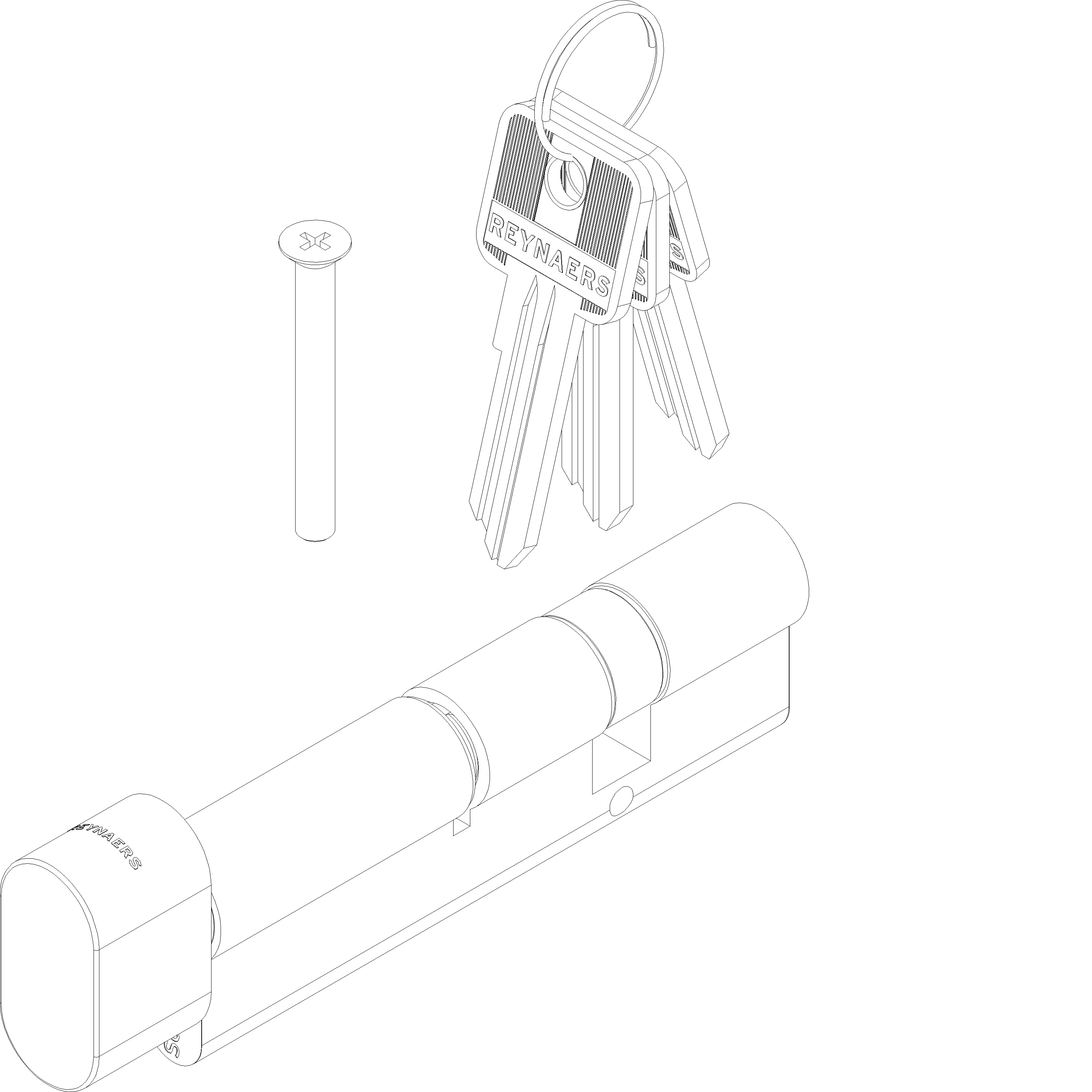 Зображення KNOB CYLINDERSKG2 - KEYED ALIKE A=75 B=30 C=105 (A=Knob) [161.7141]