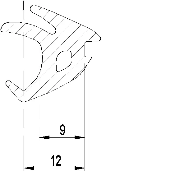Зображення Ущільнювач для сухого скління 9-12 мм [080.9391]