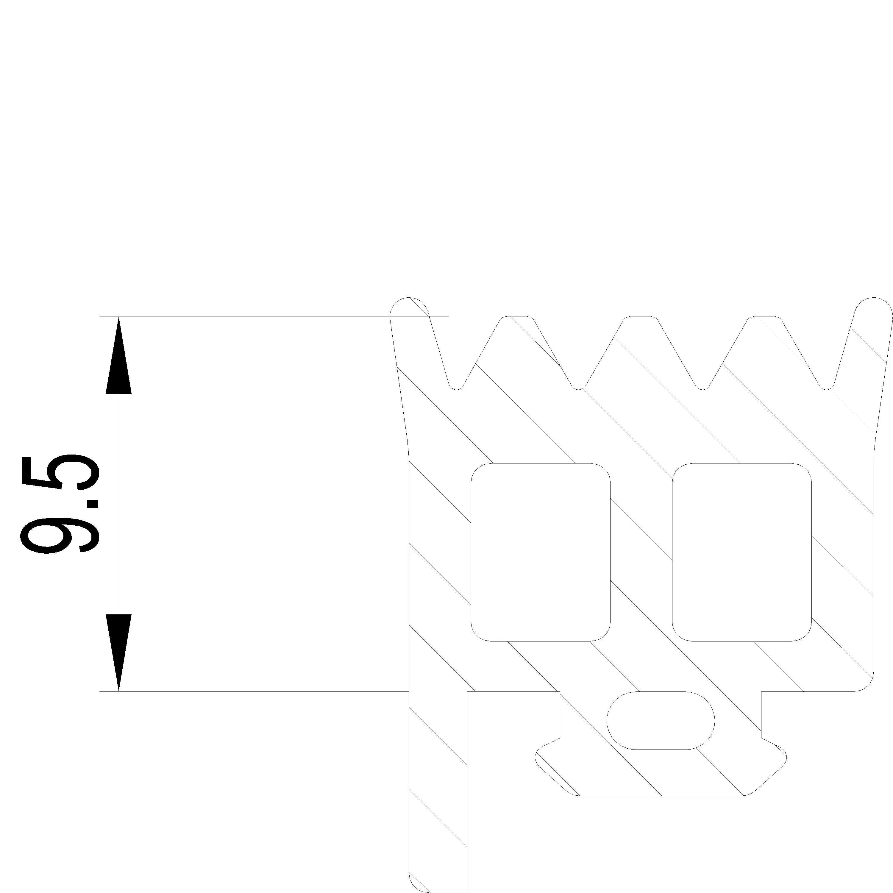 Зображення Ущільнювач скління 9.5 мм [080.9827]