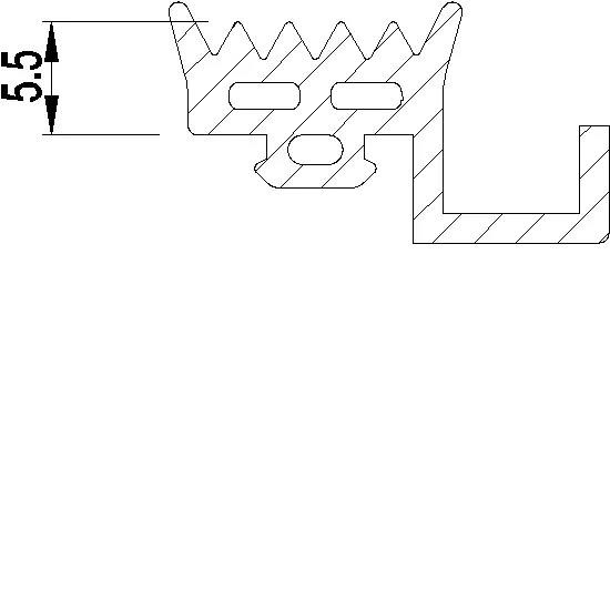 Зображення Ущільнювач скління з водостоком 5.5 мм [080.9875]