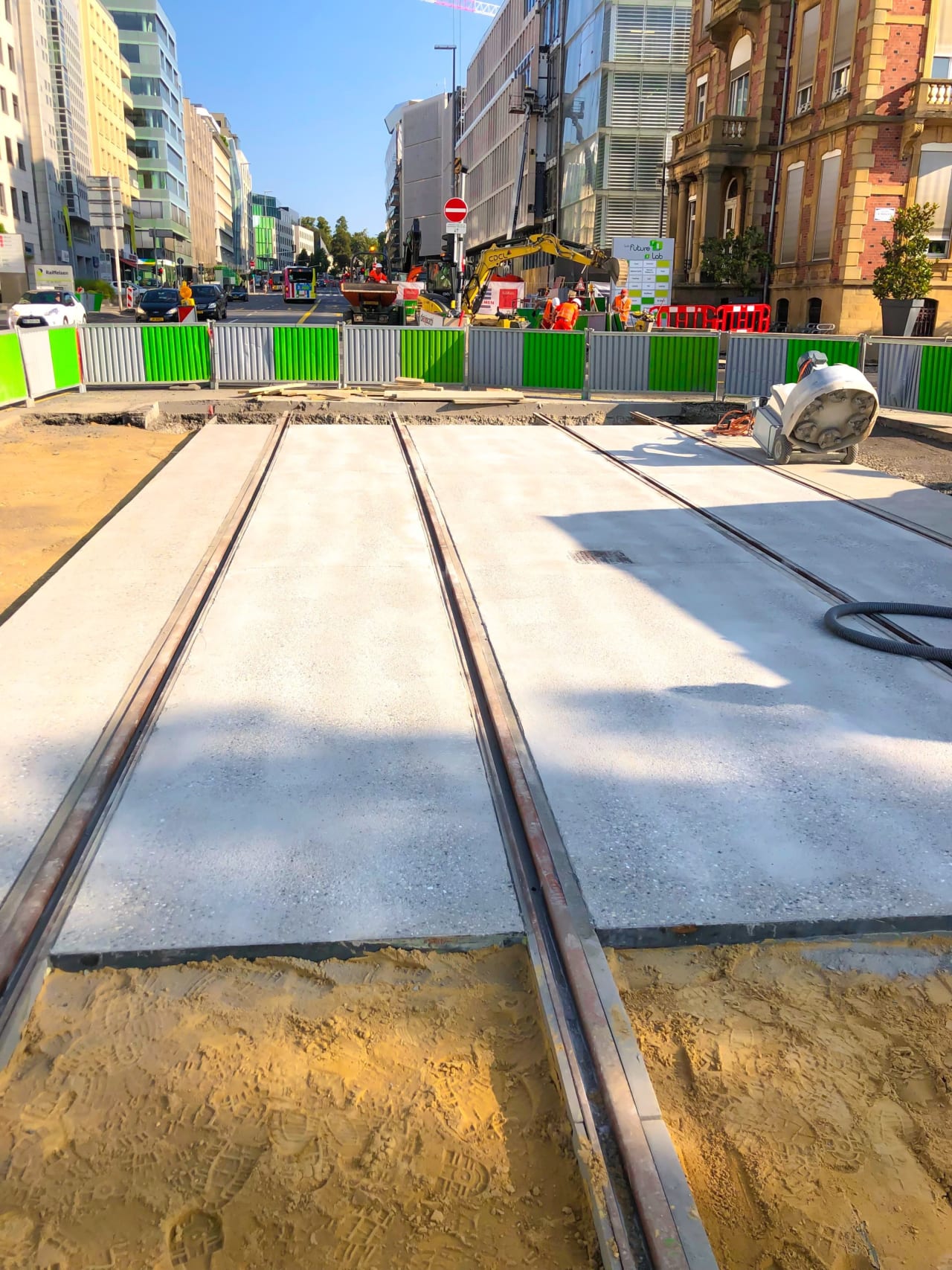 Bouchardage d'un béton en milieu urbain