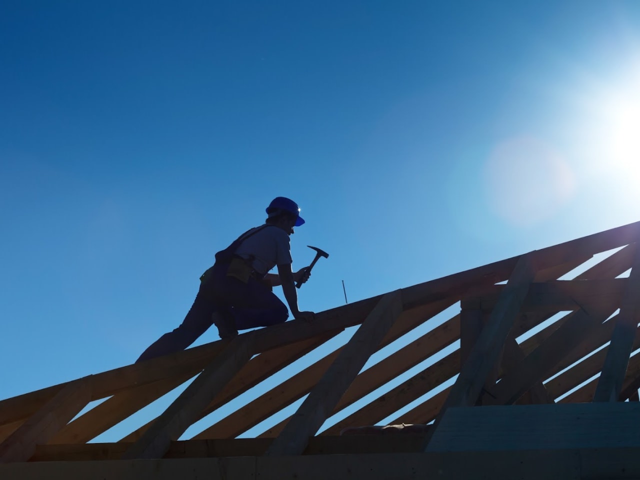 Travaux de couverture sur charpente bois