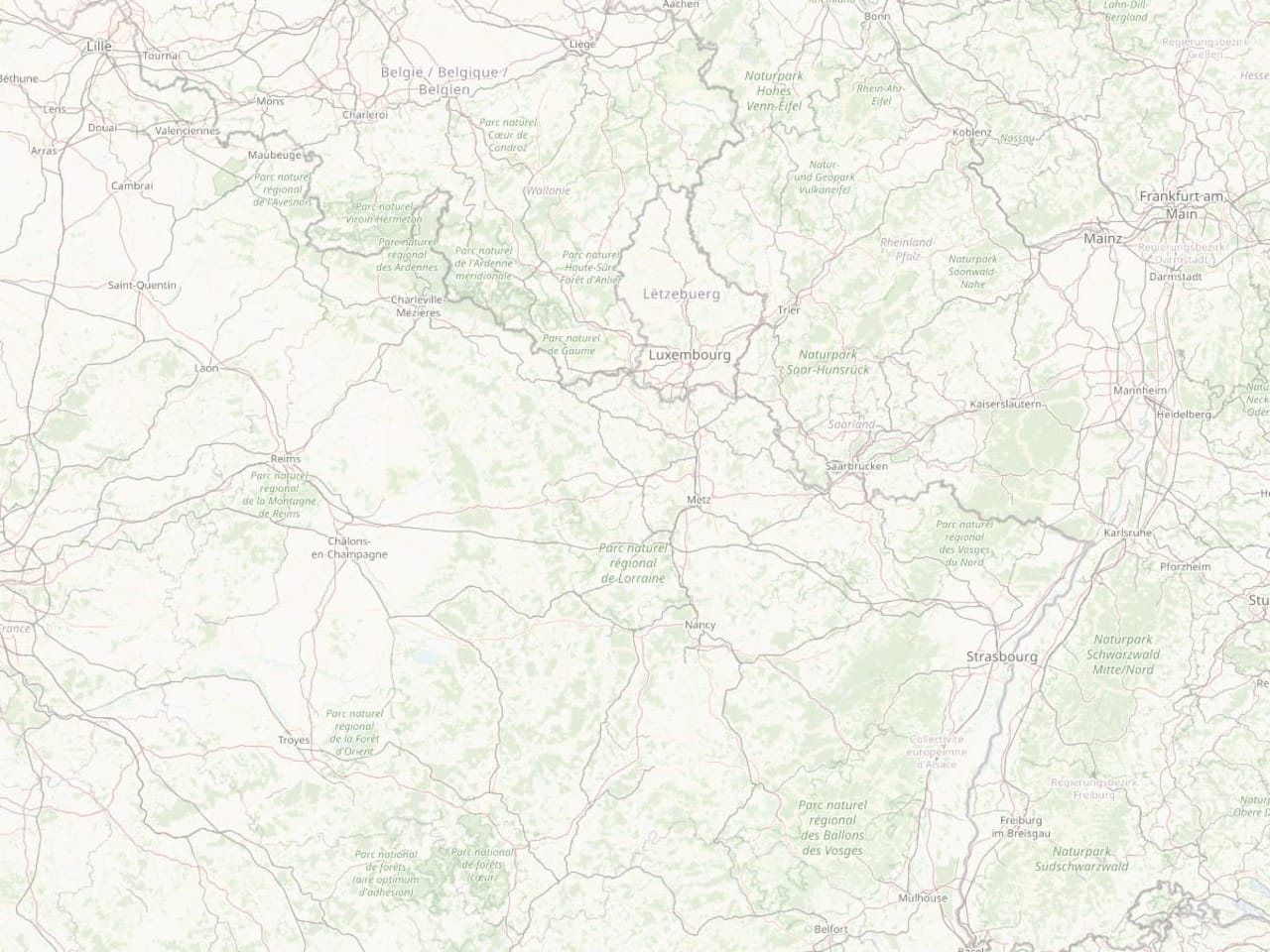 Carte de la zone d'intervention : Abbeville-Les-Conflans — rayon 100 km