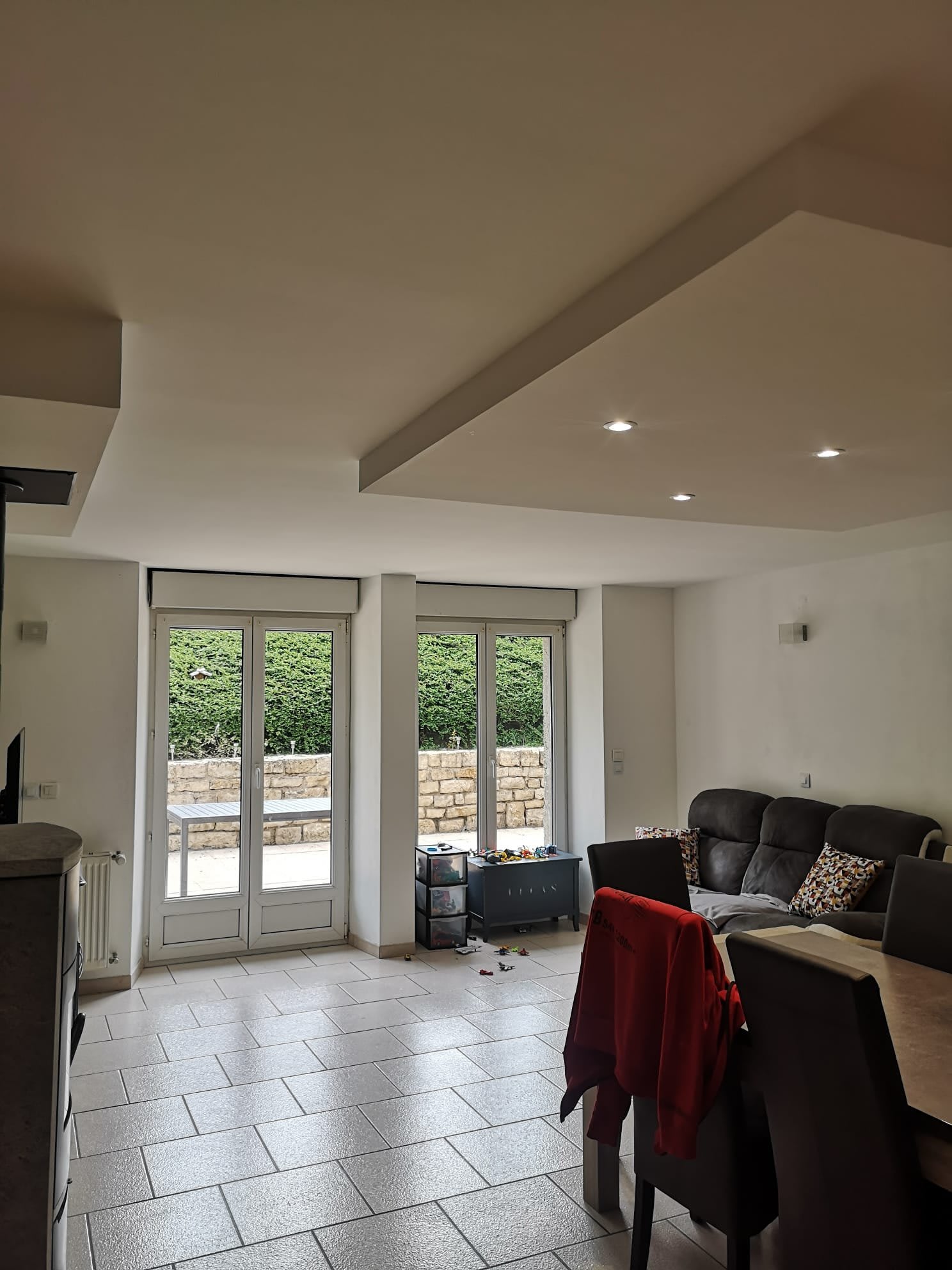Faux plafond et éclairage terminés