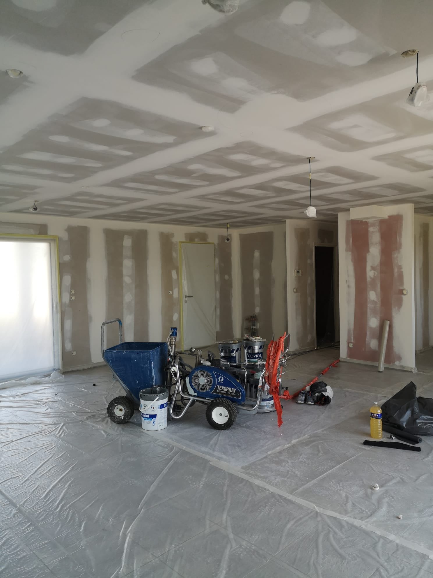 Plafond jointé avant peinture