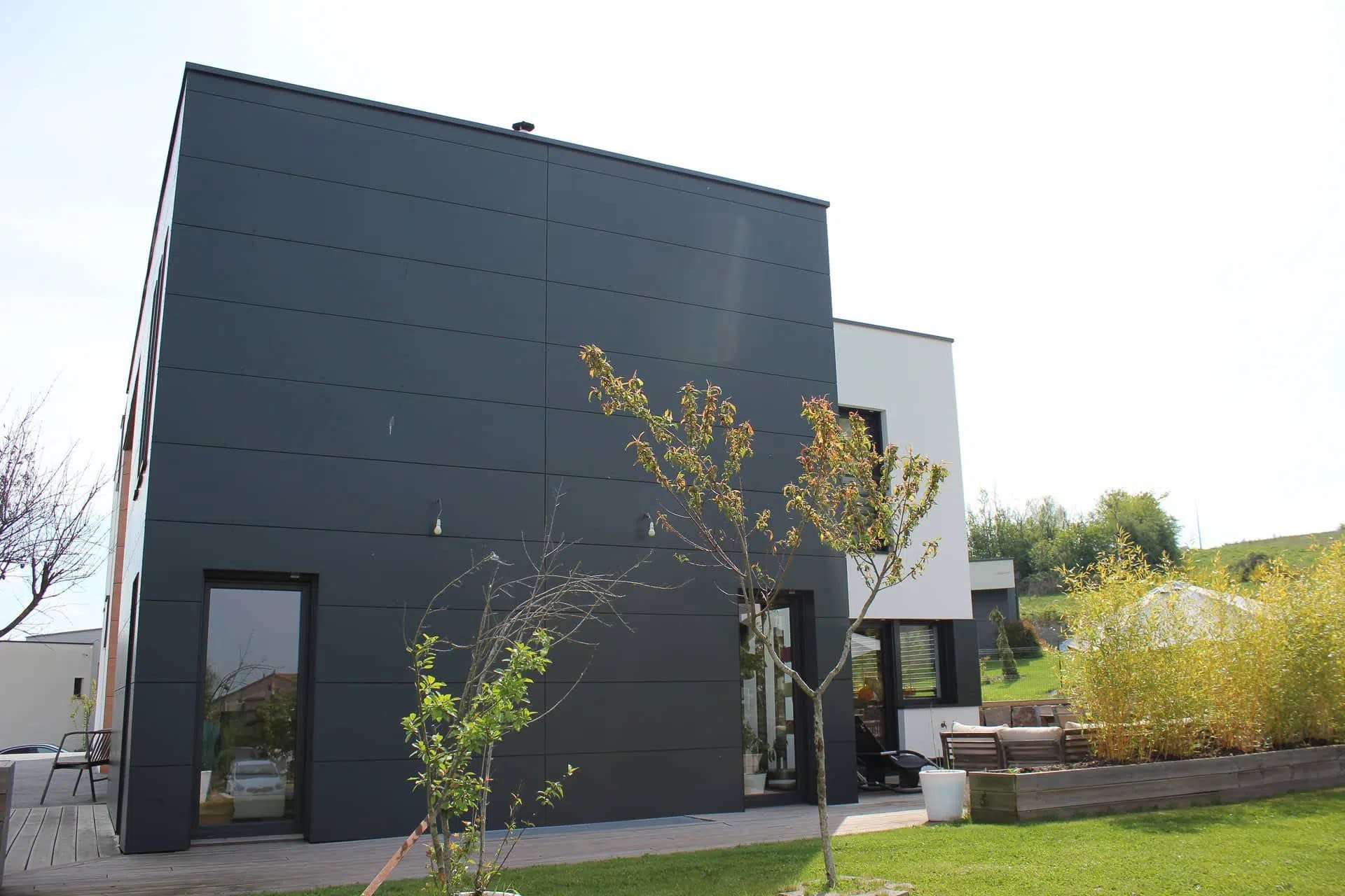 Construction neuve — maison bardage anthracite