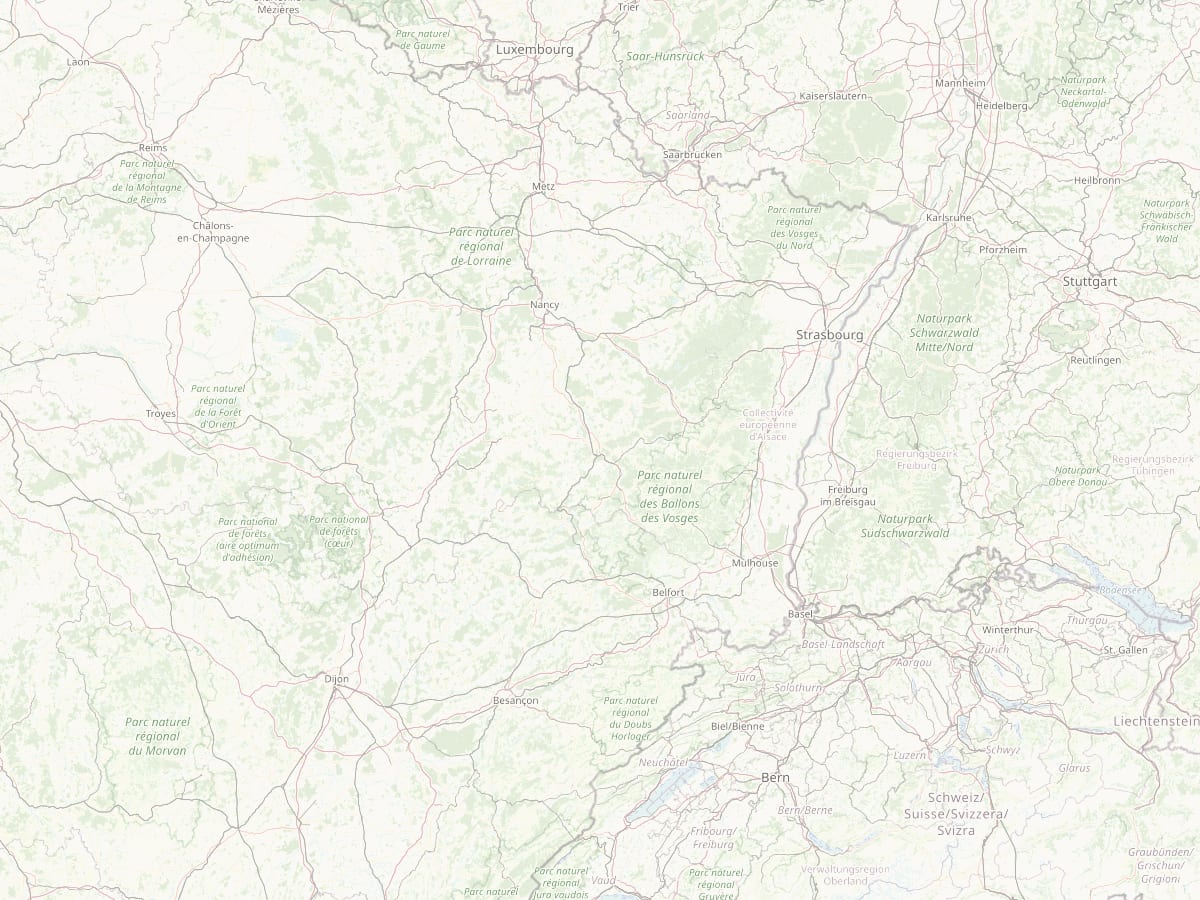 Carte de la zone d'intervention autour de Epinal