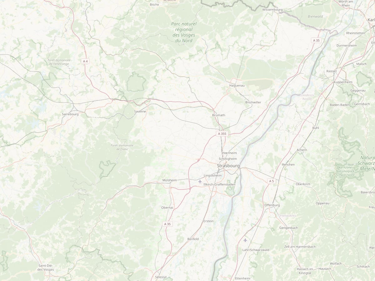 Carte de la zone d'intervention autour de Schnersheim