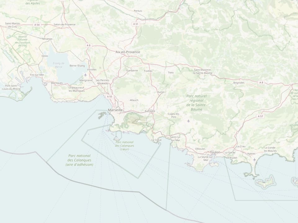 Carte de la zone d'intervention autour de Aubagne