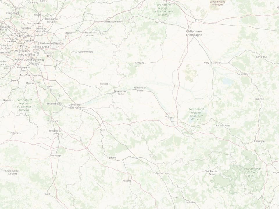 Carte de la zone d'intervention autour de Marigny-Le-Chatel