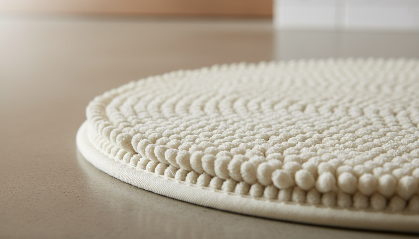 Gros plan sur la texture douce et absorbante en microfibre, mettant en valeur le motif en relief.