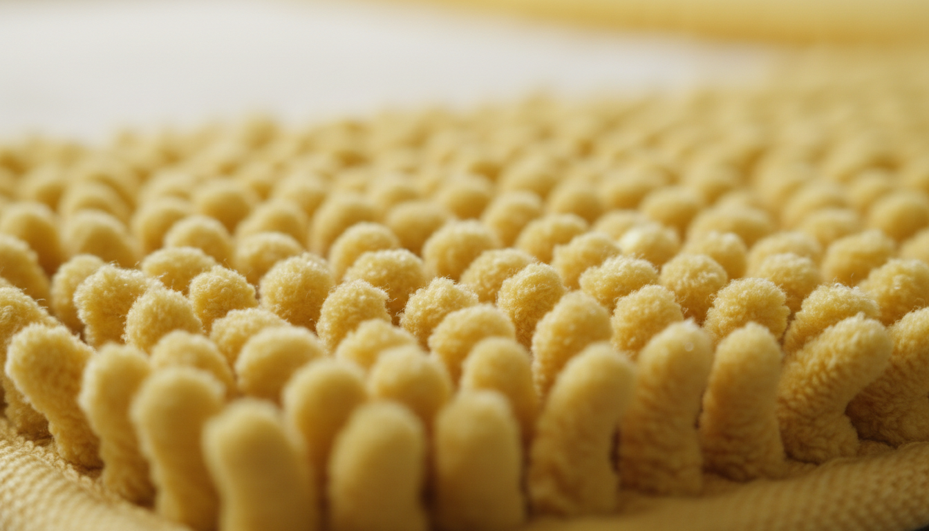 Texture douce et moelleuse, fibres synthétiques absorbantes de 50 cm par 80 cm, éclat lumineux.