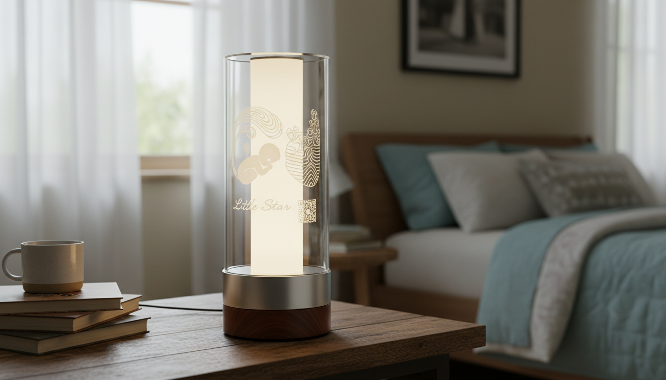 Lampe à personnaliser en métal noir mat, mise en scène sur une table en marbre avec des plantes.
