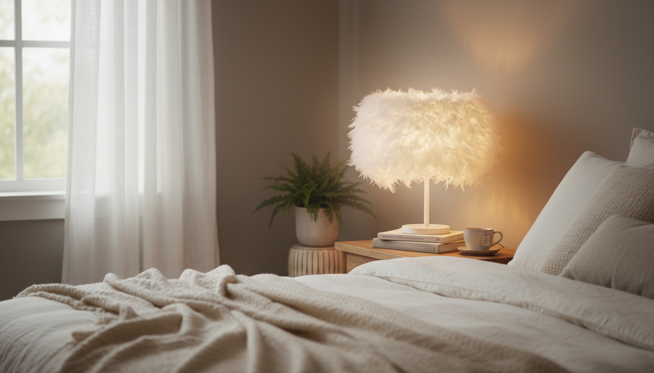 Lampe Plume suspendue au-dessus d'une table en marbre, ajoutant une touche élégante à la pièce.