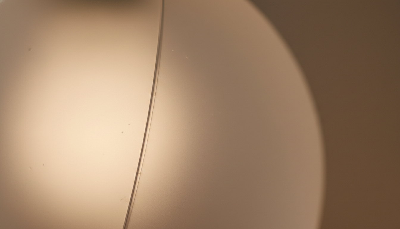 Gros plan sur la texture satinée et les reflets délicats du verre soufflé à la main.