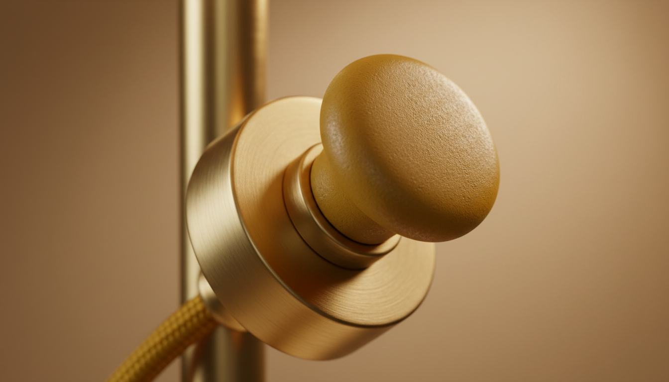 Gros plan sur l'abat-jour en lin texturé, mettant en valeur sa teinte éclatante et chaleureuse.