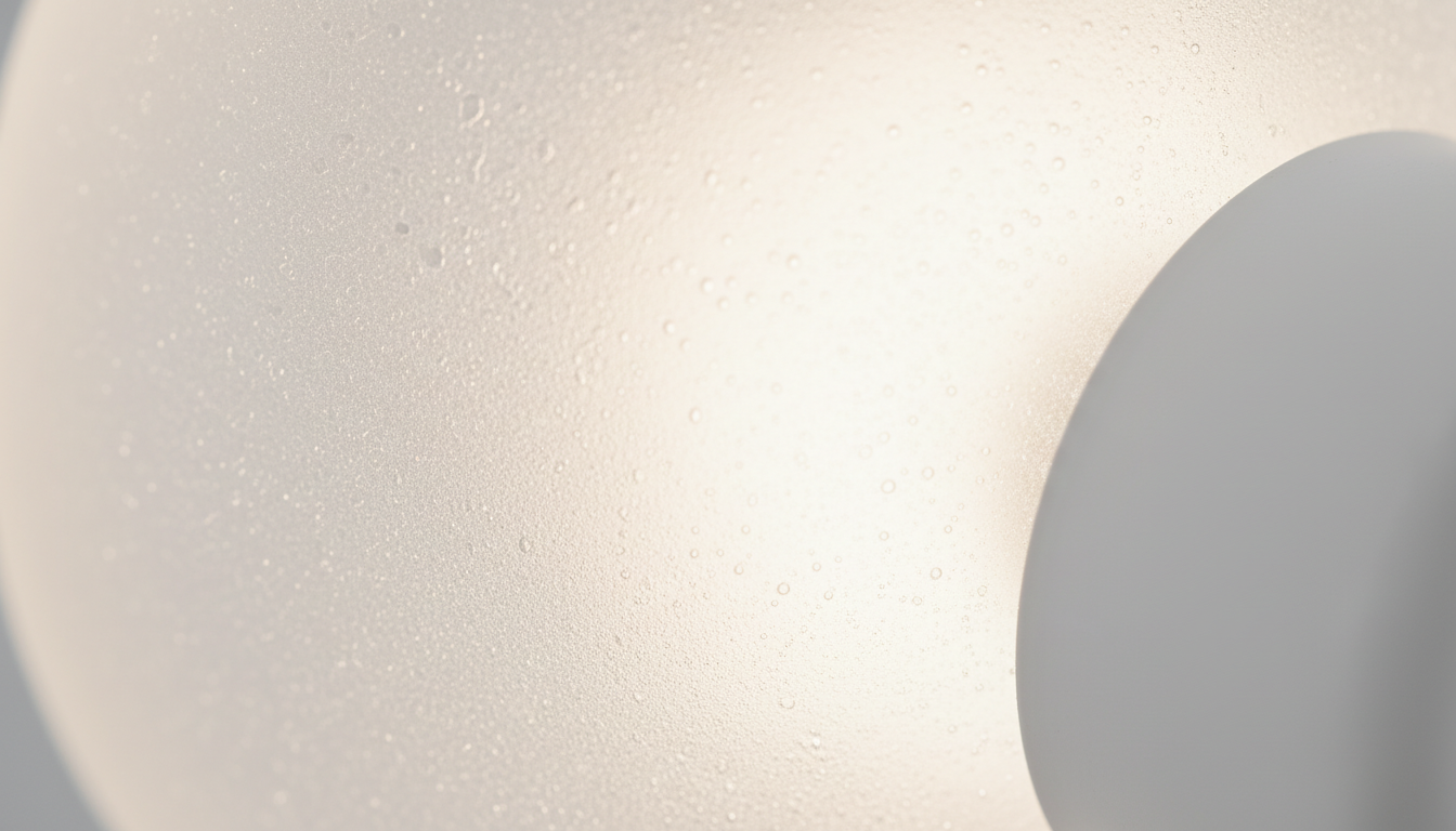 Gros plan sur l'abat-jour en céramique texturée, diffusant une lumière douce et apaisante.