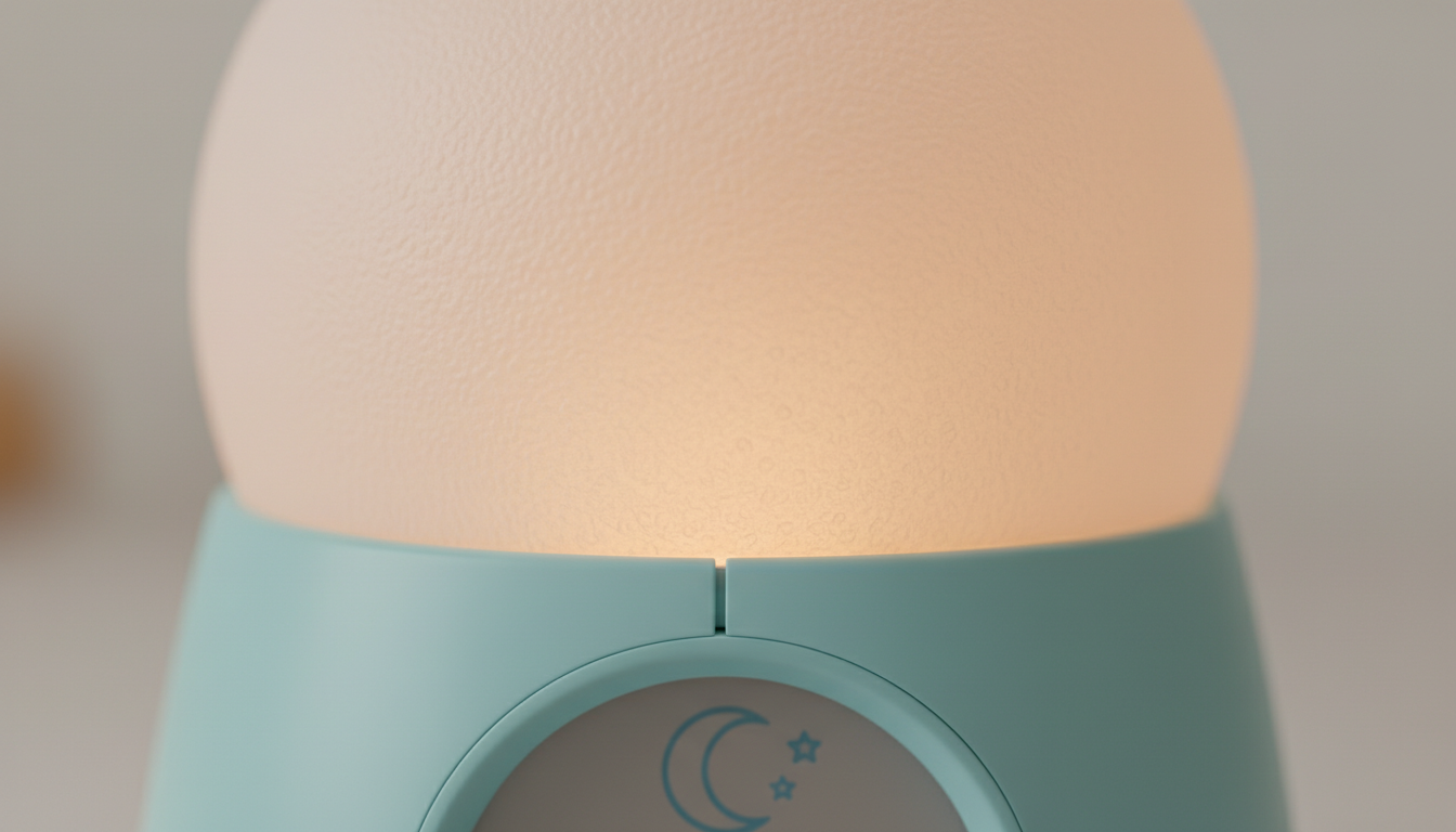 Gros plan sur la texture douce et satinée de l’éclairage, réglable en intensité.