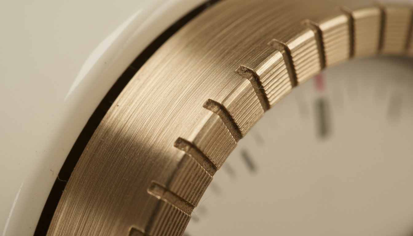 Gros plan sur le cadran minimaliste, chiffres blancs sur fond noir, texture mate élégante.