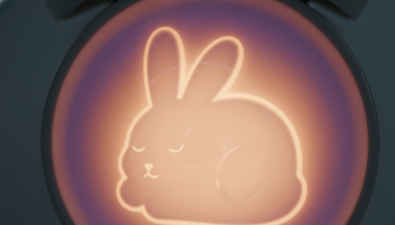 Gros plan sur la texture douce du réveil en silicone, aux teintes pastel apaisantes.