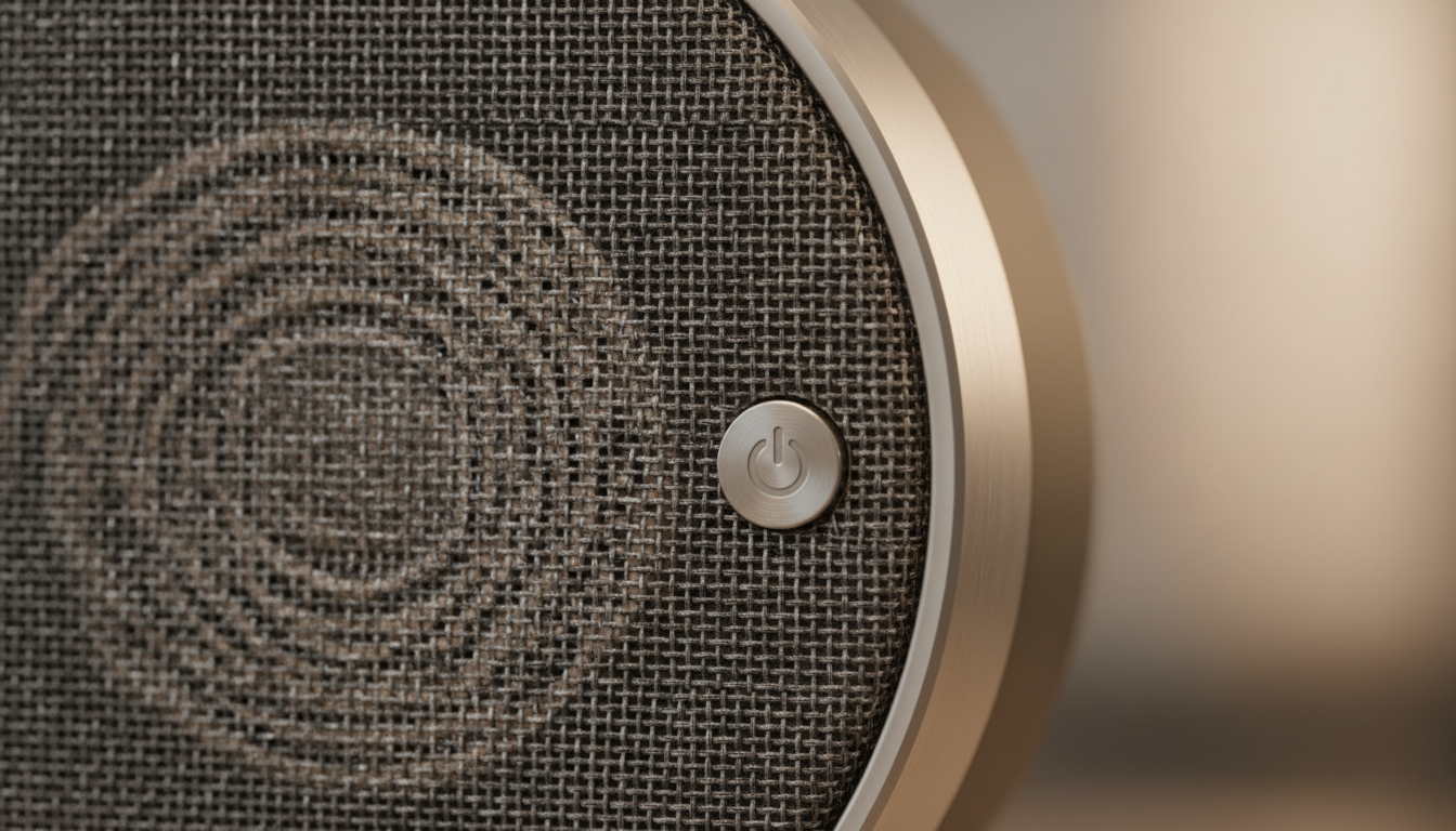 Gros plan sur l'écran tactile en verre noir, boutons en silicone texturé, rétroéclairage apaisant.