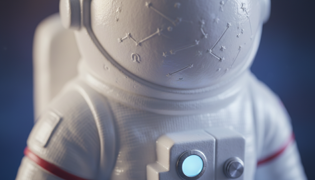 Gros plan sur le cadran luminescent, affichant l'heure avec des étoiles scintillantes.