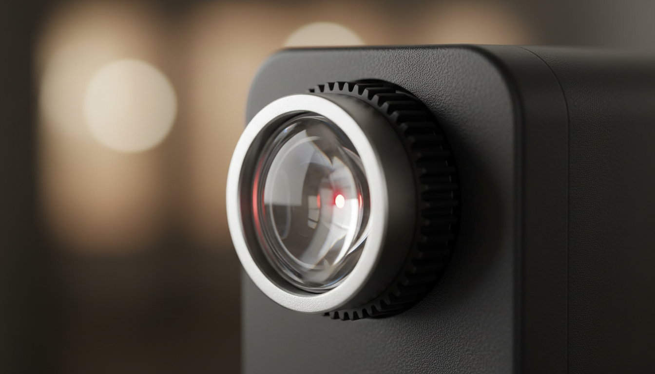 Gros plan sur le bouton de réglage tactile, finition noire mate et écran LED clair.