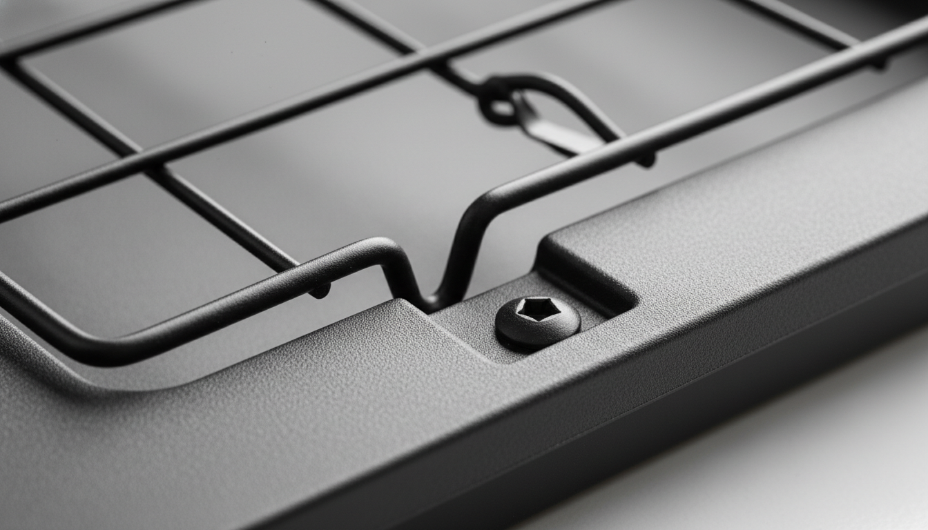 Surface mate anthracite, texture douce au toucher, bords arrondis pour un design soigné.