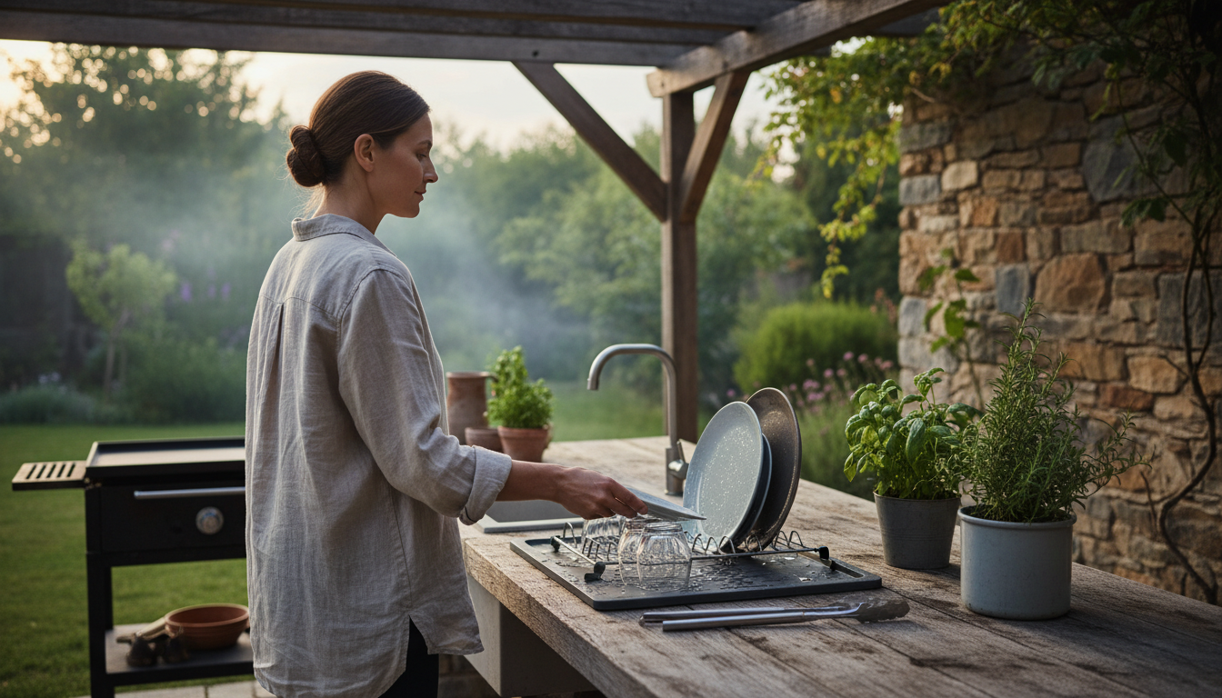 Comment choisir un égouttoir pour cuisine extérieure - ambiance