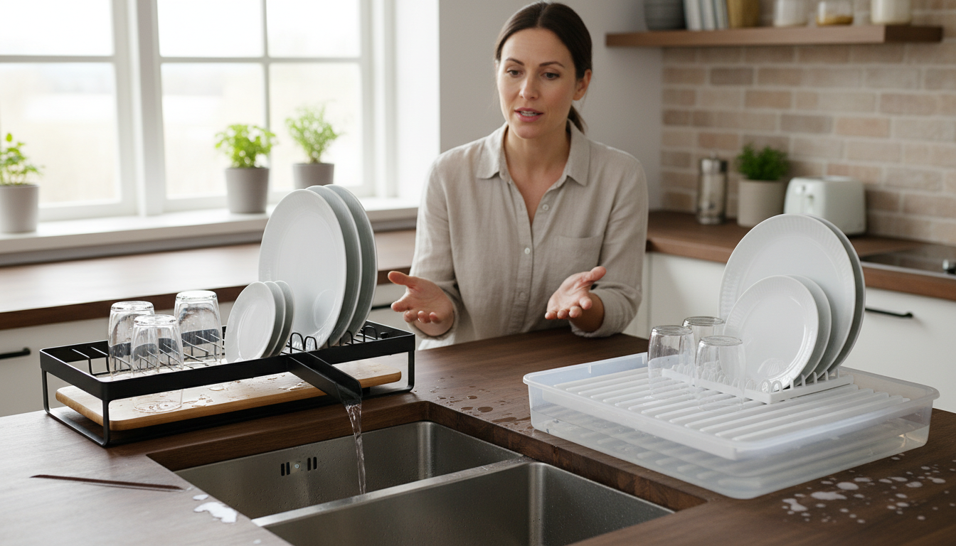 Égouttoir avec évacuation vs plateau : comparatif - decor