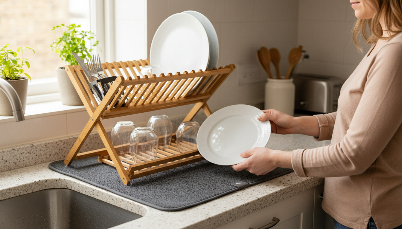 Comment utiliser un égouttoir en bambou en intérieur - lifestyle